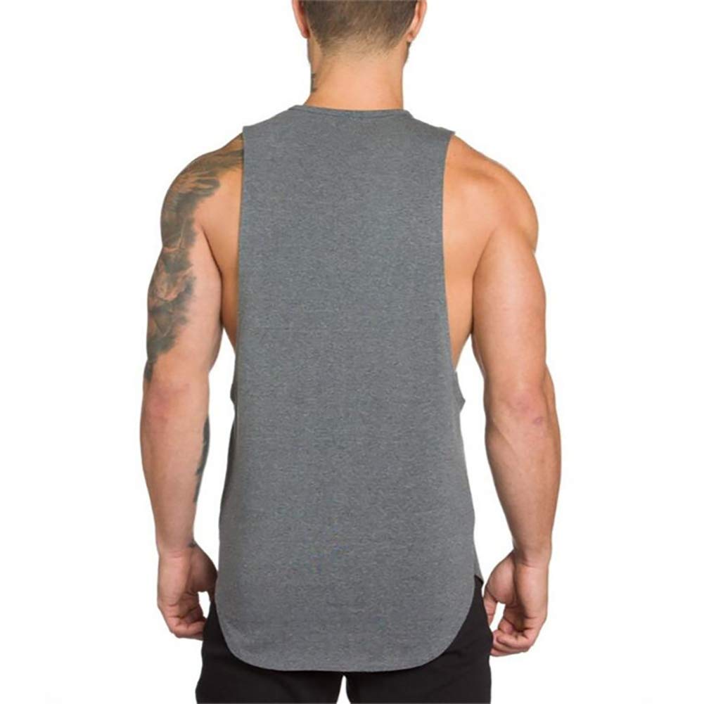 Wowcarbazole Men's Gym Muscle Tank Tops - Breathable Bodybuilding Cut Open Vest for Workout & Fitness - Sleeveless Athletic T-Shirts for Training, Running & Gym Sessions