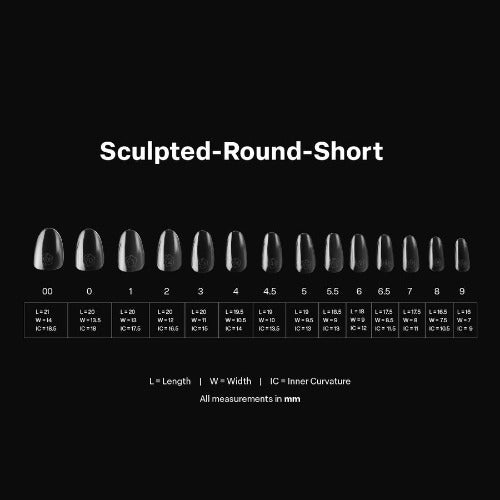Apres Gel X Tips 2.0 (600pc) - Sculpted Short Round Nail Extensions for DIY Manicures | Professional Quality Fake Nails for Home & Salon Use | Perfect for Weddings, Parties & Special Occasions