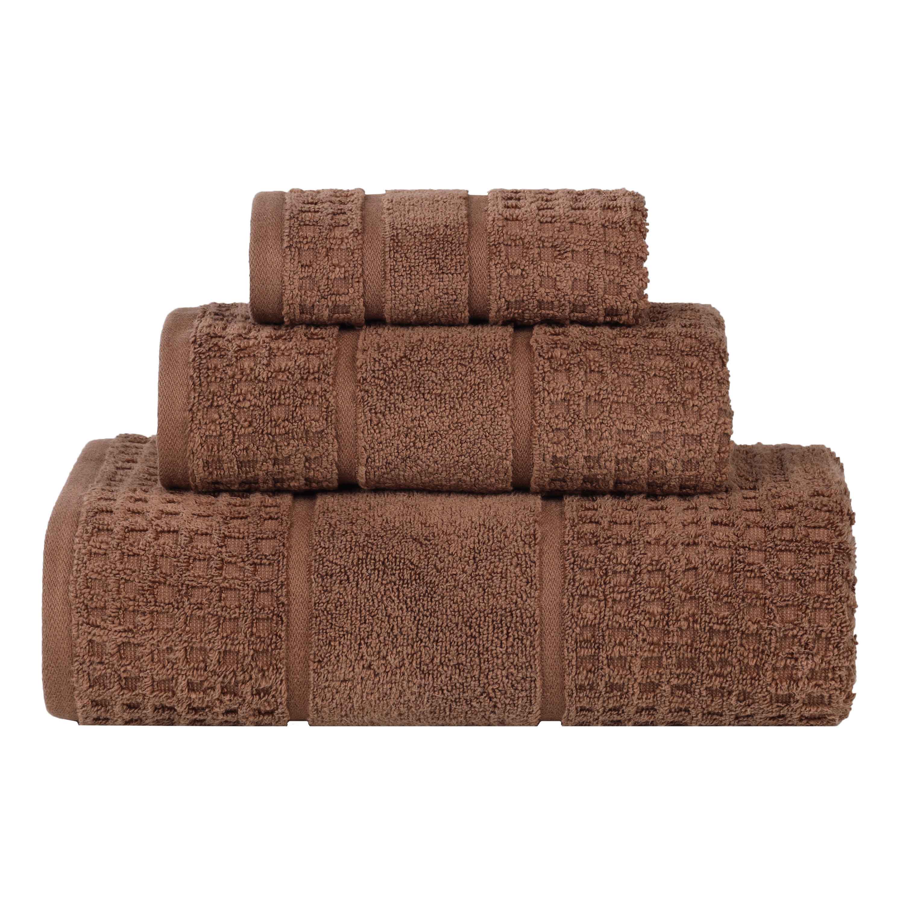 Premium Zero Twist Cotton Waffle Honeycomb Bath Towel Set - Ultra Soft & Highly Absorbent 3-Piece Set for Spa, Bathroom & Luxury Home Use