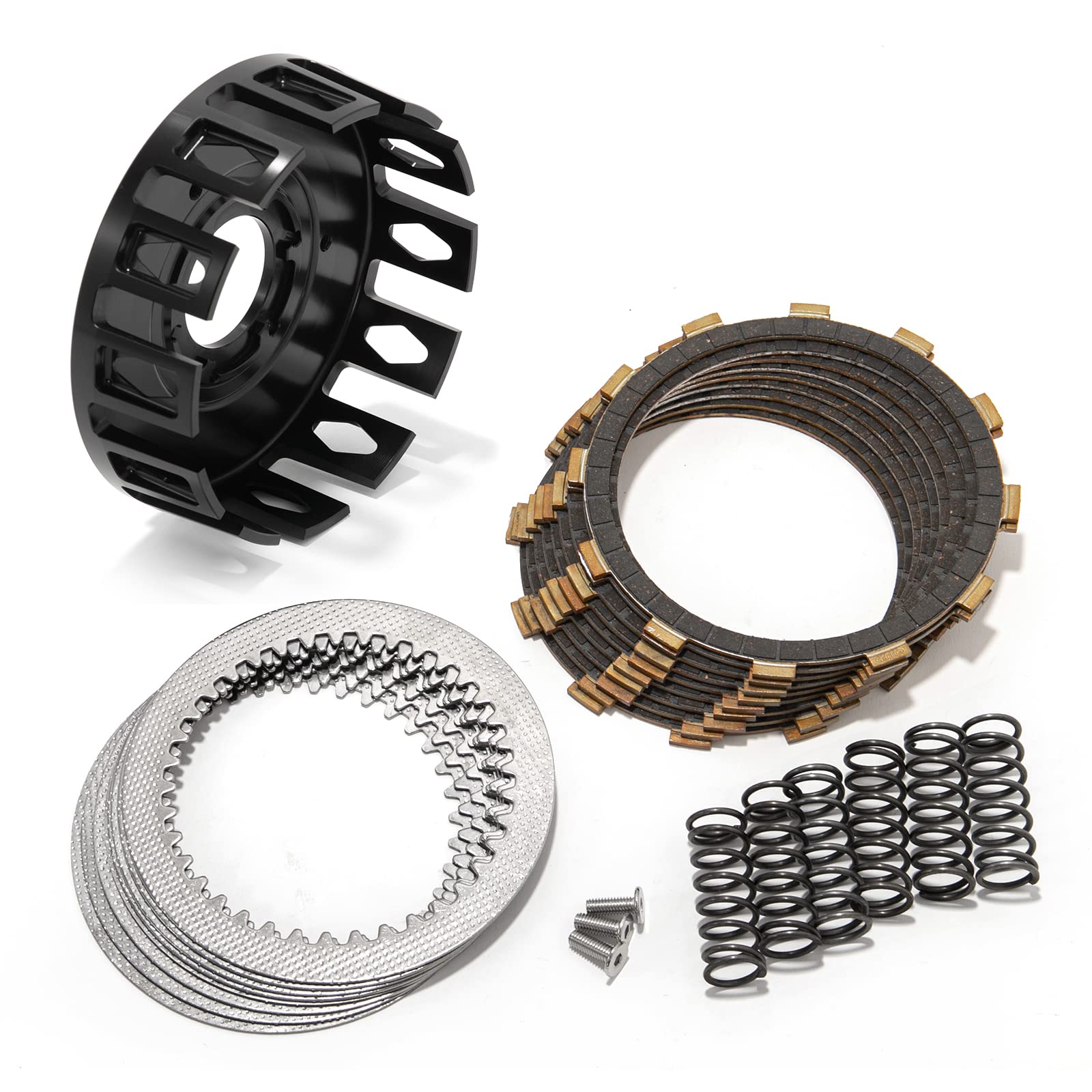 Kawasaki KFX400 (KSF400) 2003-2006 Clutch Basket Kit - Includes Friction Plates, Steel Plates & Springs - Black - Perfect for ATV Clutch Repair & Off-Road Maintenance