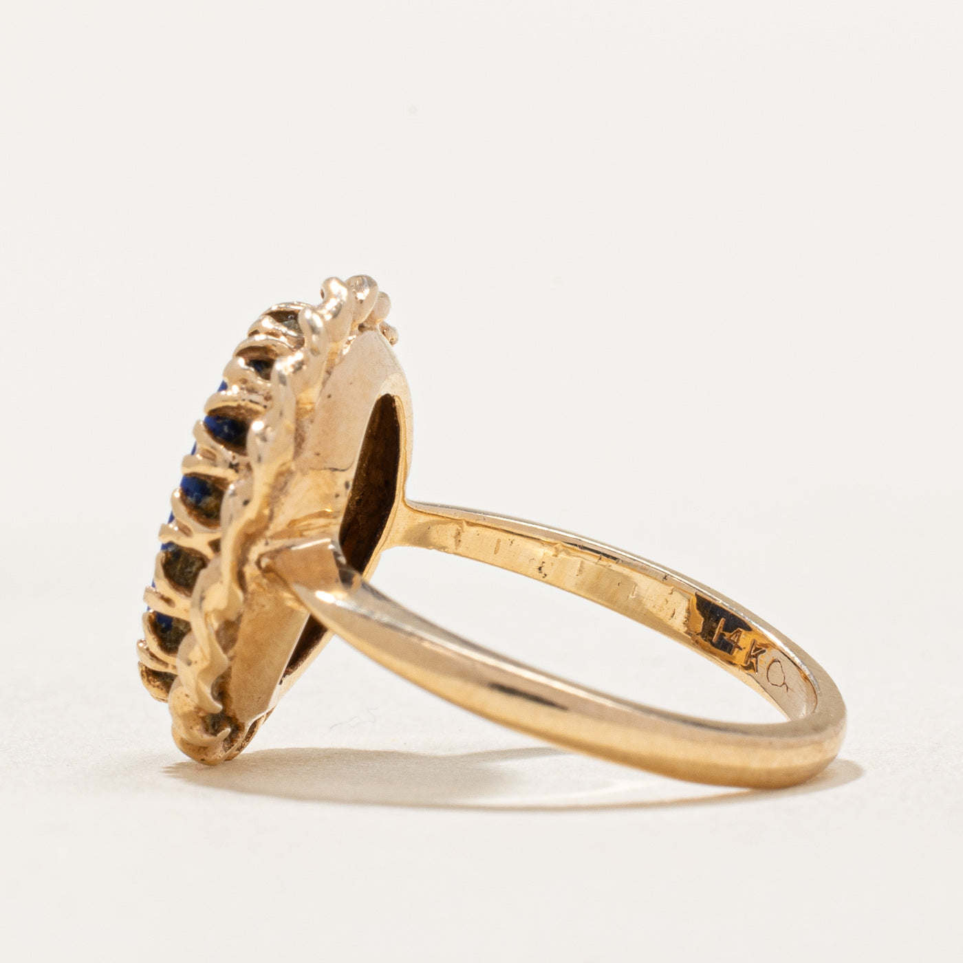Lapis Lazuli Textured Ring - 1.75ct Genuine Stone - Size 2 - Elegant Handmade Jewelry for Women - Perfect for Gifts, Weddings & Special Occasions
