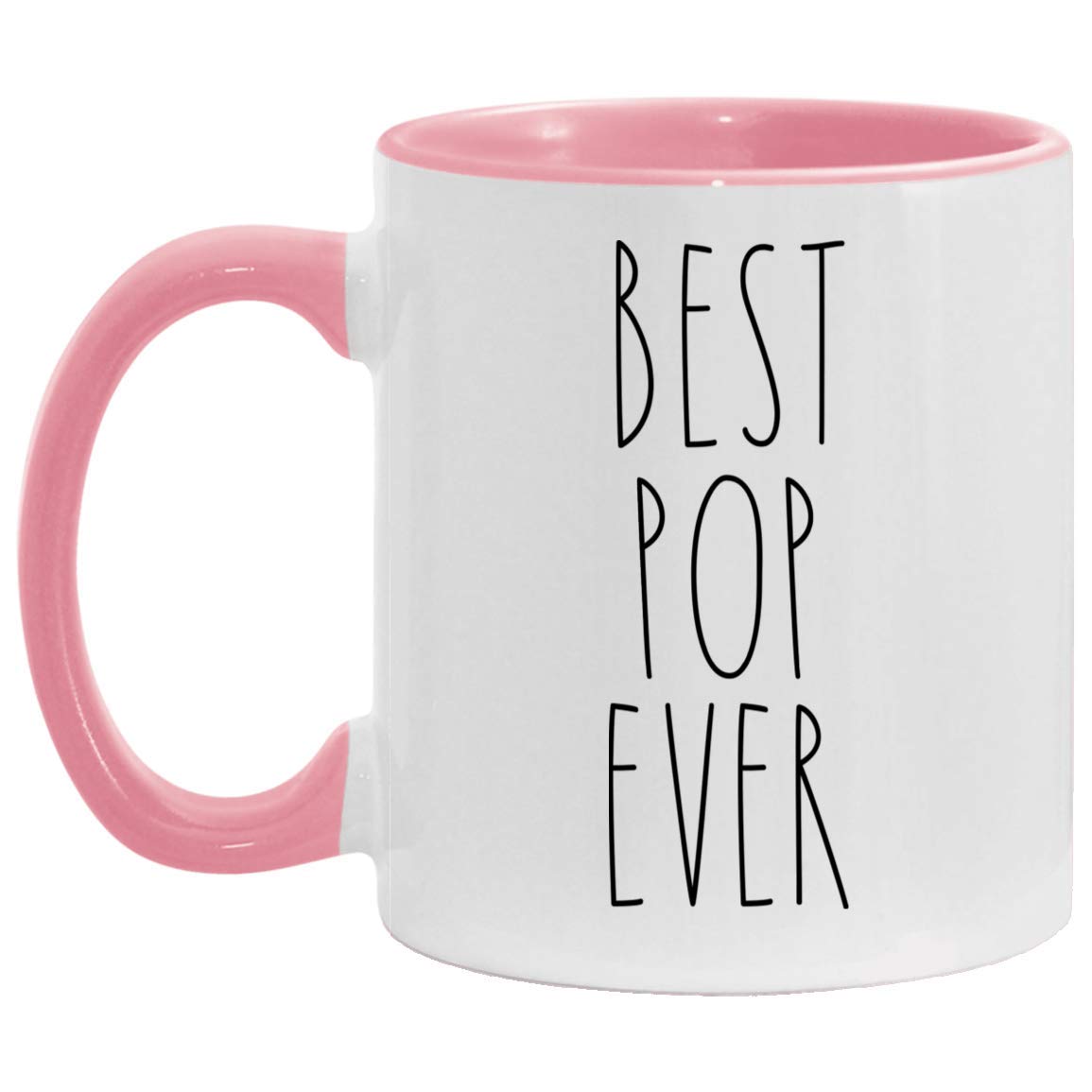 Best Pop Ever Accent Mug - Personalized Family Coffee Cup with Farmhouse Style, Ideal for Mother's Day, Father's Day, Birthday & Christmas Gifts - Pink Ceramic Mug for Home, Office & Cozy Moments
