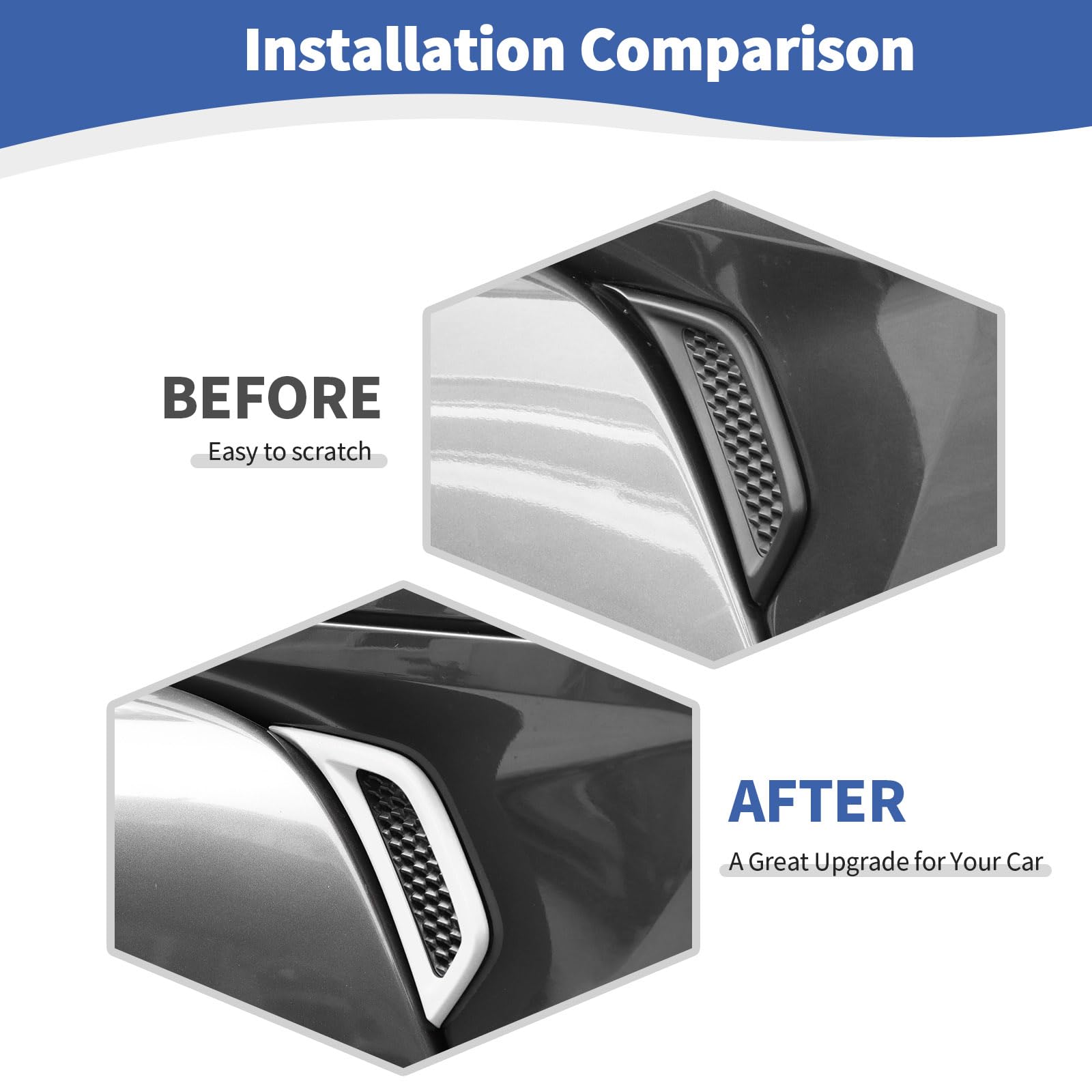 Jeep Wrangler JL JLU & Gladiator JT Side Fender Vent Decal Trim Cover - RT-TCZ White Exterior Accessories (2-Piece Set) | 2018-2024 Models | Off-Road Style Upgrade & Protection
