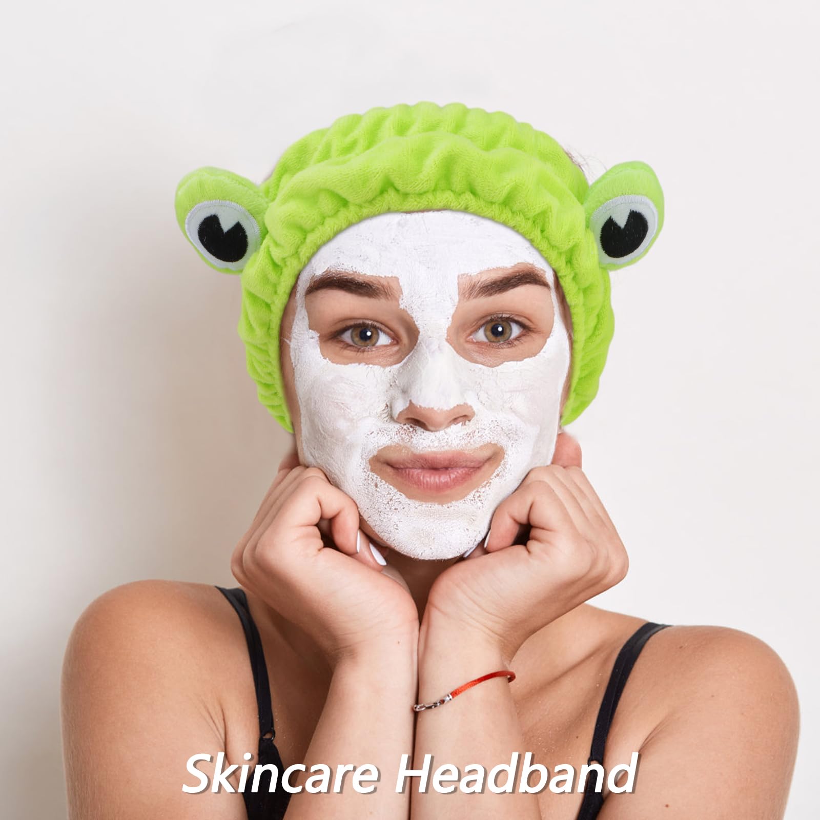 VELSCRUN 6 Pack Spa Headbands & Hair Accessories Set for Women - Soft Makeup Headbands, Face Washing & Skincare Wristbands with Green Sponge Bow Ties - Perfect for Spa, Skincare Routine & Gift Giving