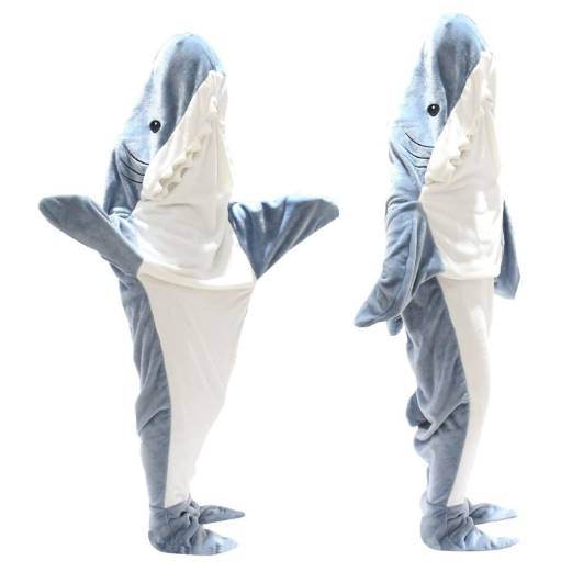 Cozy Sharkie™: Soft Shark Hoodie Blanket for Adults - Perfect for Lounging, Movie Nights & Cold Weather