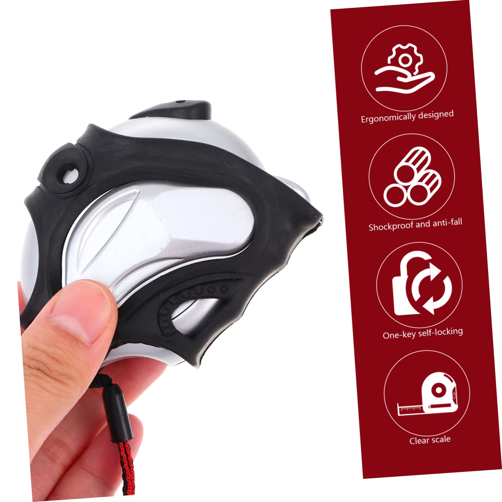 EXCEART Self-Locking Retractable Tape Measure - 16ft/5m Easy Read Dual-Scale Measuring Tool for Woodworking, Construction & DIY Projects | Perfect for Home Improvement, Carpentry and Crafting