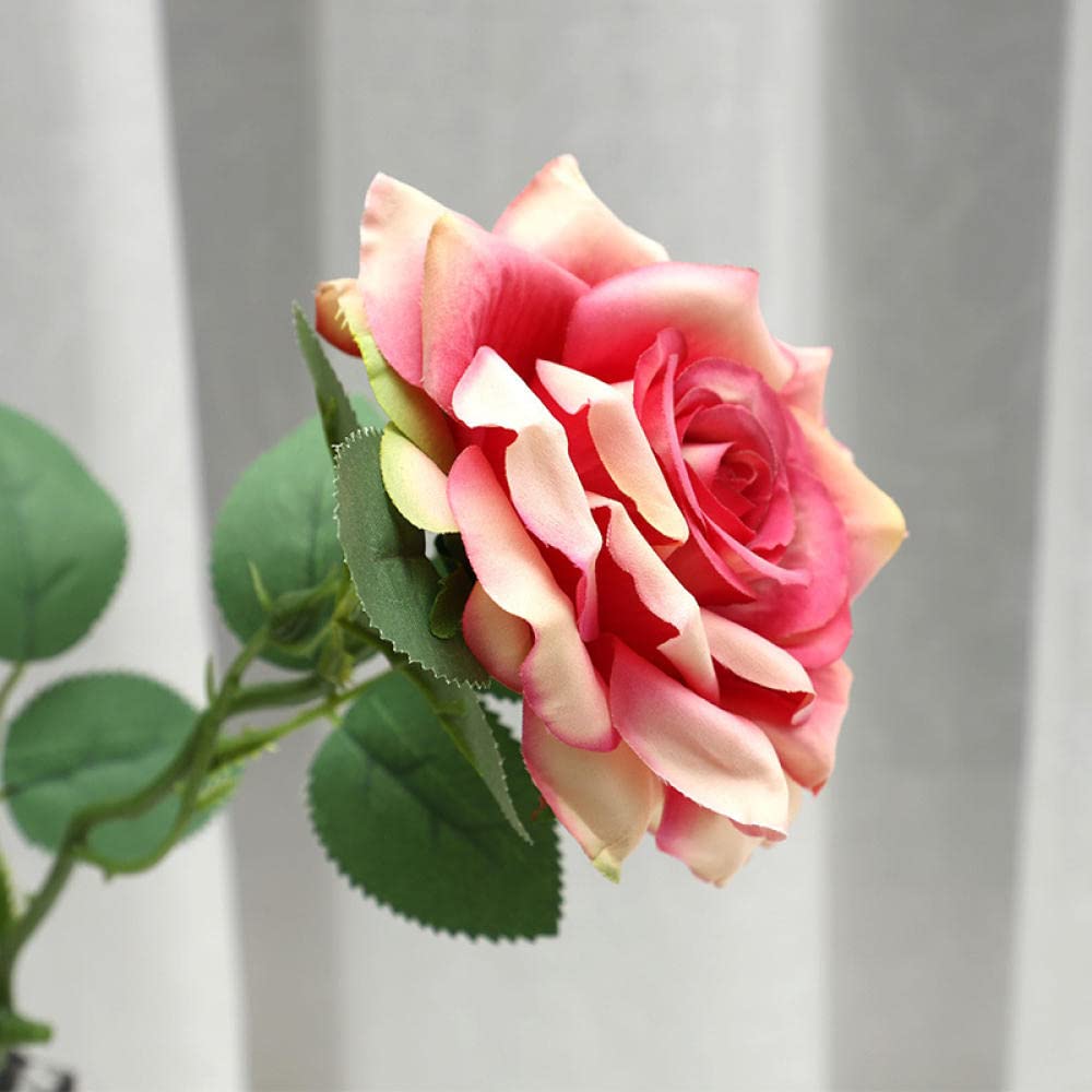 3Pcs Artificial Rose Flowers - Realistic Fake Roses for Home Decor, Living Room, Party, Wedding, Office & Bonsai Arrangement - Red Simulation Roses (Set of 3)