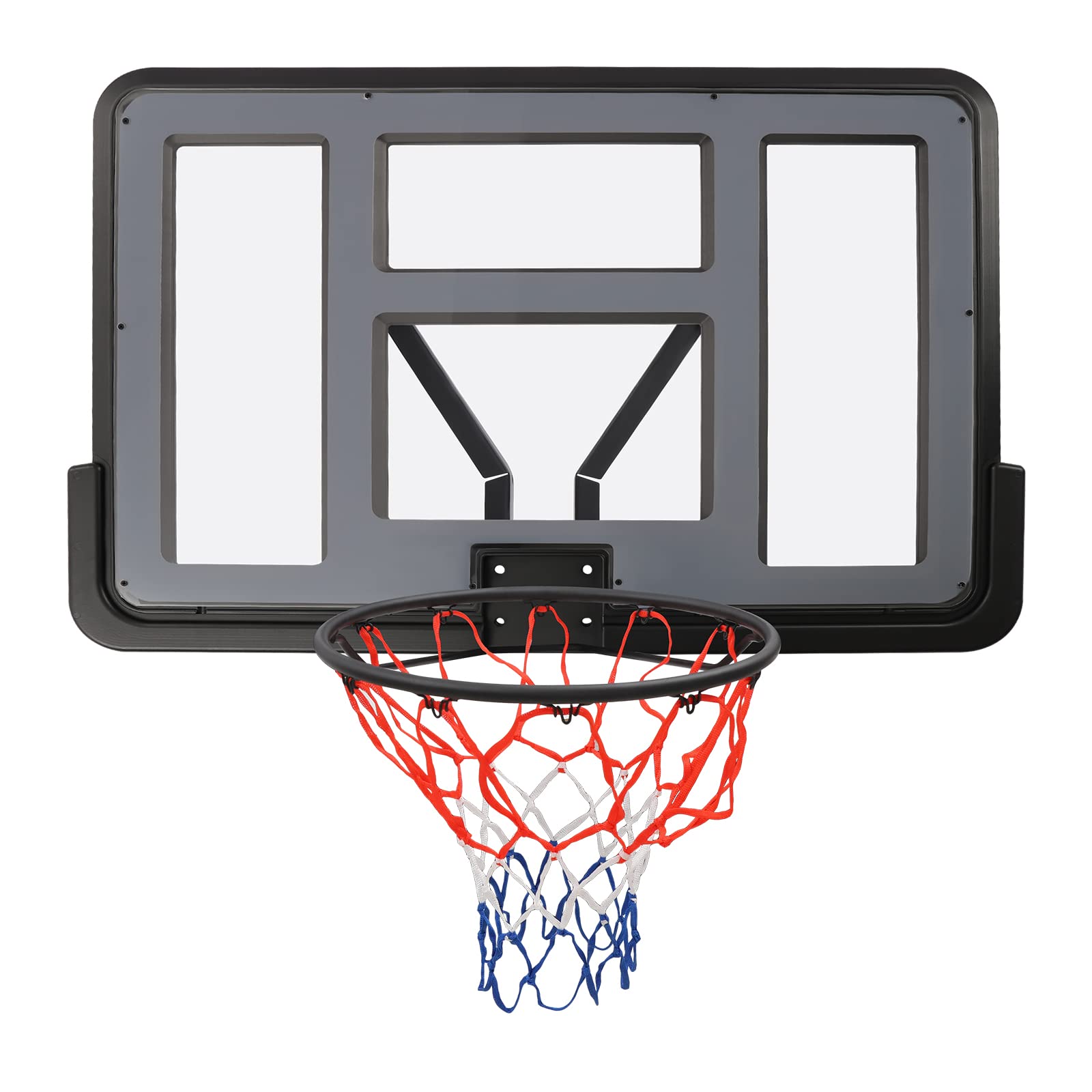 44 Inch Wall Mounted Basketball Backboard & Rim Combo with Double Spring Screw - Durable Backboard Replacement Kit for Home Training, Club, and Outdoor Play - Perfect for Driveway, Gym, and Backyard Basketball Practice