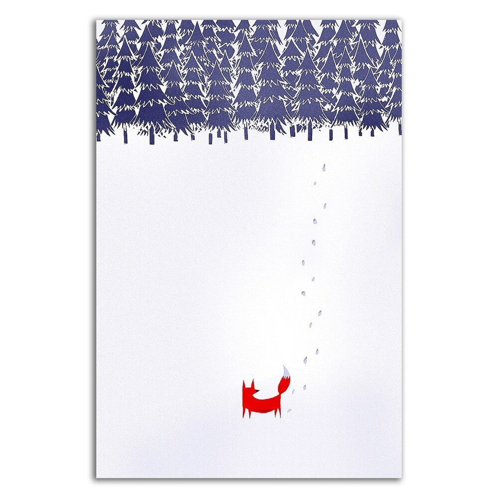 Alone In The Forest by Robert Farkas - Premium Canvas Wall Art Print - Ready to Hang - Nature Landscape Painting for Living Room, Bedroom & Office Decor