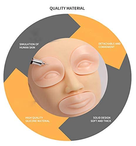 Professional Rubber Cosmetology Mannequin Head for Eyelash & Makeup Training - ITT Pro Practice Doll Face for Permanent Makeup & Lash Extension Practice - Perfect for Beauty Schools & Salon Training