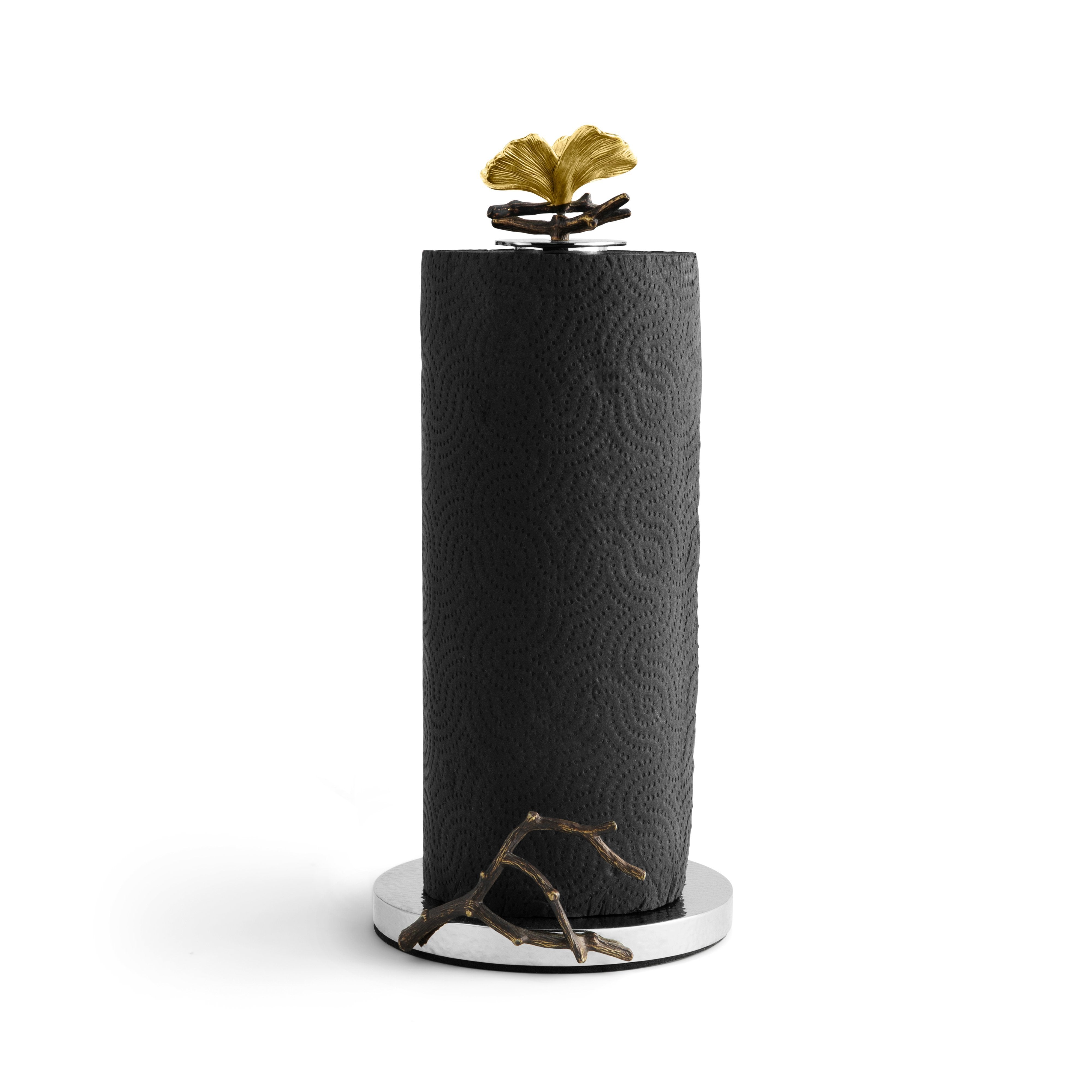 Elegant Butterfly Ginkgo Paper Towel Holder - Stainless Steel Bathroom & Kitchen Organizer - Perfect for Home, Office, and Restaurant Use