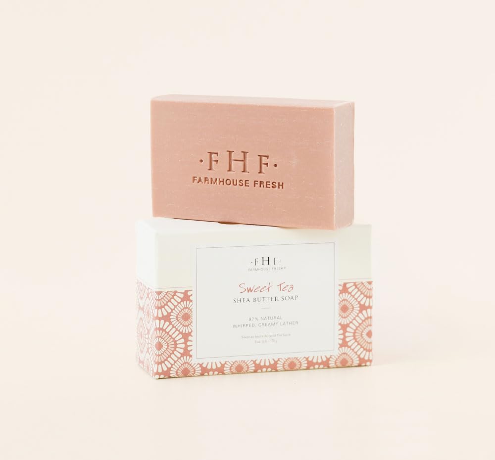 FarmHouse Fresh Sweet Tea Shea Butter Soap - Moisturizing Handmade Bar Soap with Natural Ingredients for Dry Skin - Perfect for Bath, Shower & Gift Giving