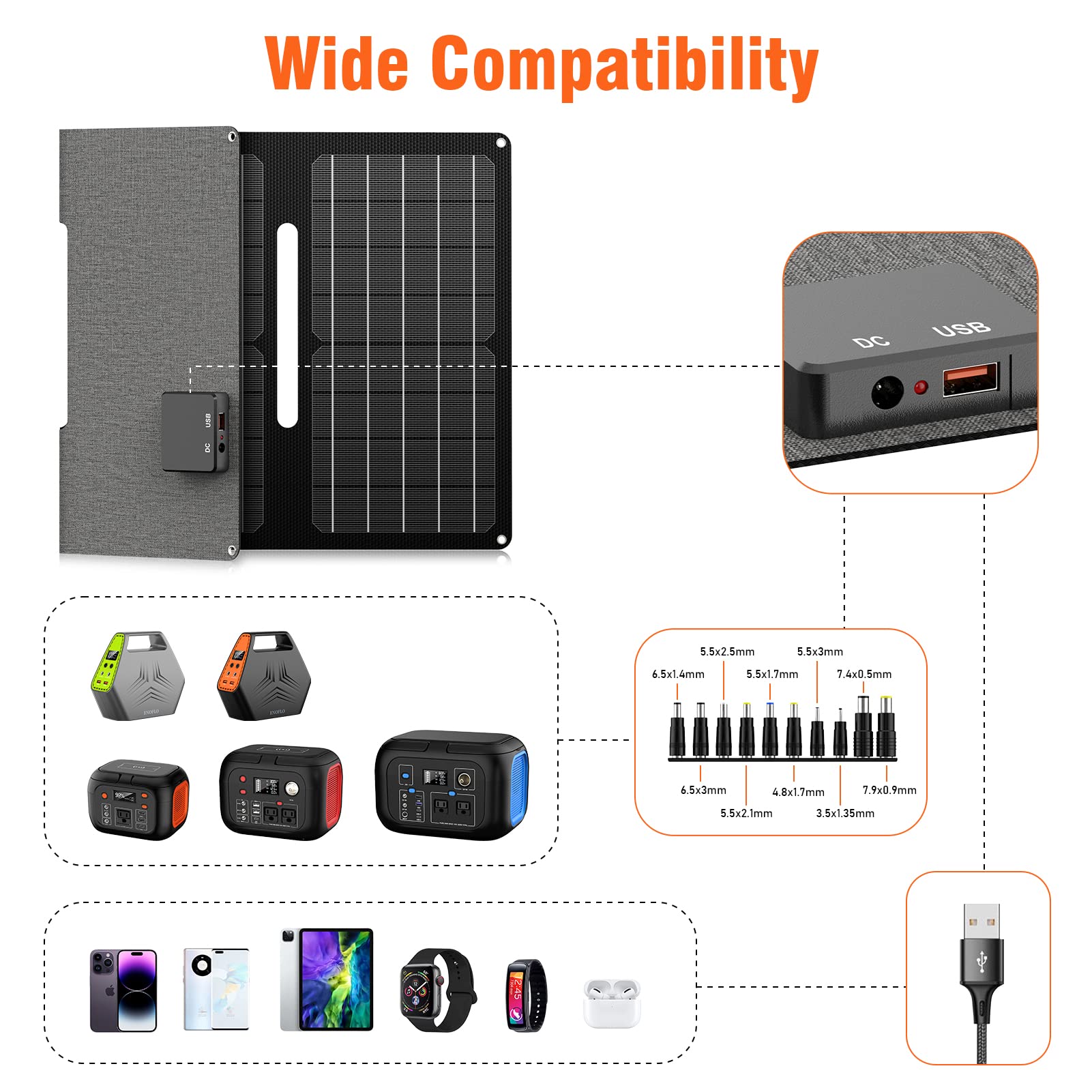 26400mAh Portable Power Bank with AC Outlet & 30W Solar Panel - 97Wh Laptop Charger, QC 3.0 Fast Charging, Foldable Solar Charger for Camping, Hiking, Travel, and Emergency Power Backup (12V Output)