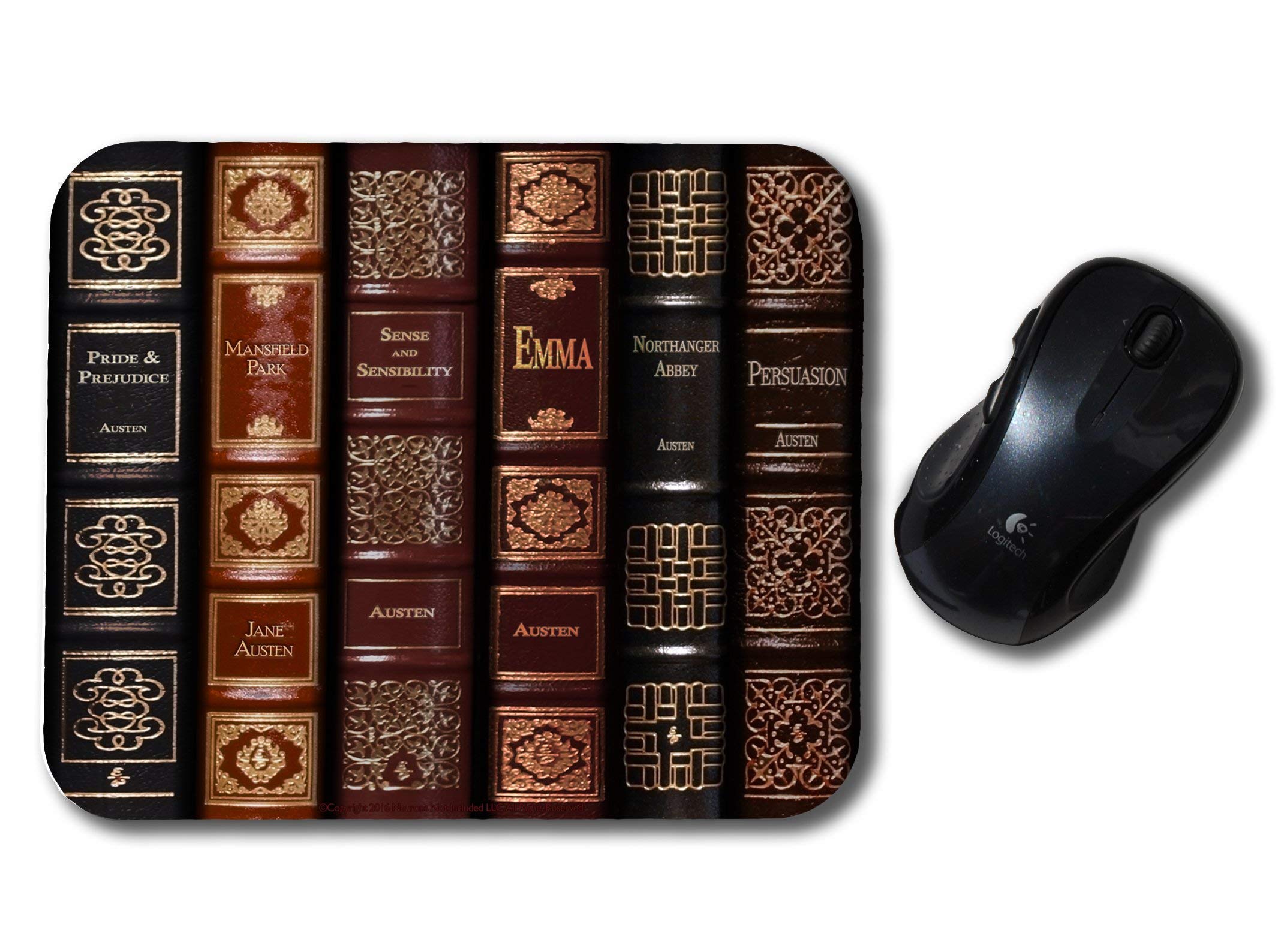 Jane Austen 6 Novels Collection Mouse Pad - Classic Literature Themed Computer Mousepad for Office, Gaming & Home Workspace (7.8 x 9.8 Inches)