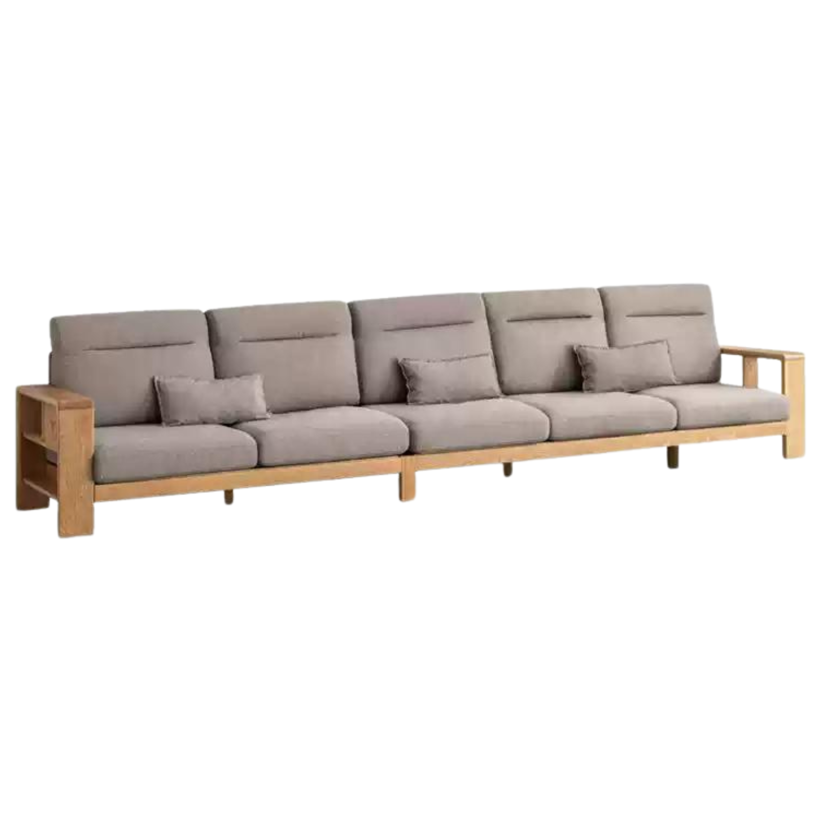 Premium Oak Solid Wood Sectional Sofa Set - Modern L-Shaped Couch with Storage for Living Room, Lounge & Family Room - Durable Hardwood Furniture for Home Decor