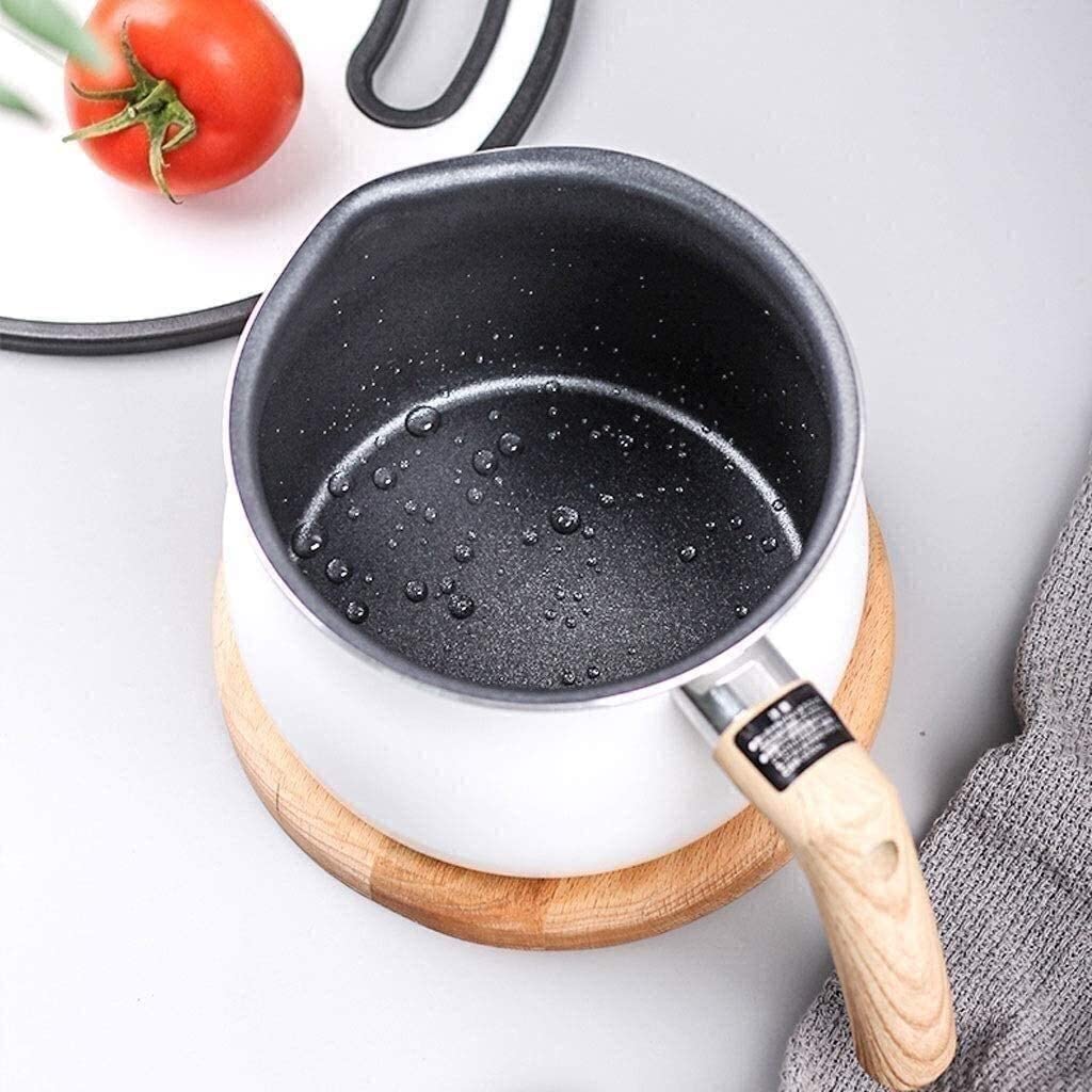 Non-Stick Aluminum Alloy Wok Frying Pan with Lid - Milk Pan, Soup Pot & Household Cooking Pot - Anti-Scalding Handle (Color B) - Perfect for Stir-Frying, Boiling & Everyday Cooking