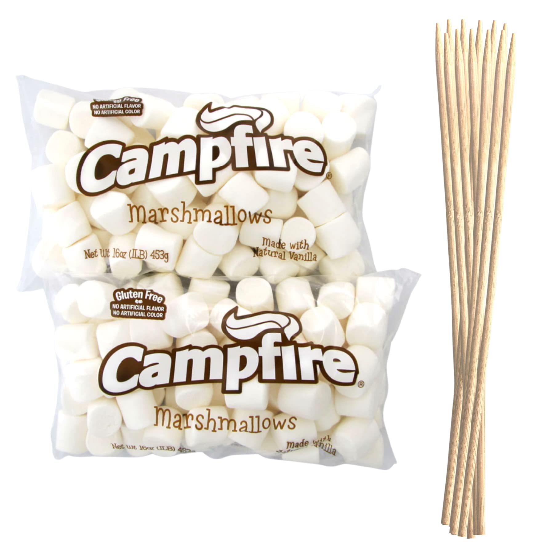 Large White Marshmallows 2lbs - Natural Vanilla, No Artificial Flavors - Perfect for S'Mores & Hot Chocolate