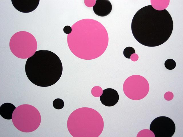 Pink and Black Dot Decals - Waterproof Vinyl Stickers for Laptops, Phones, Cars & DIY Crafts - Fun Decorative Dots for Personalizing Your Devices and Home Decor