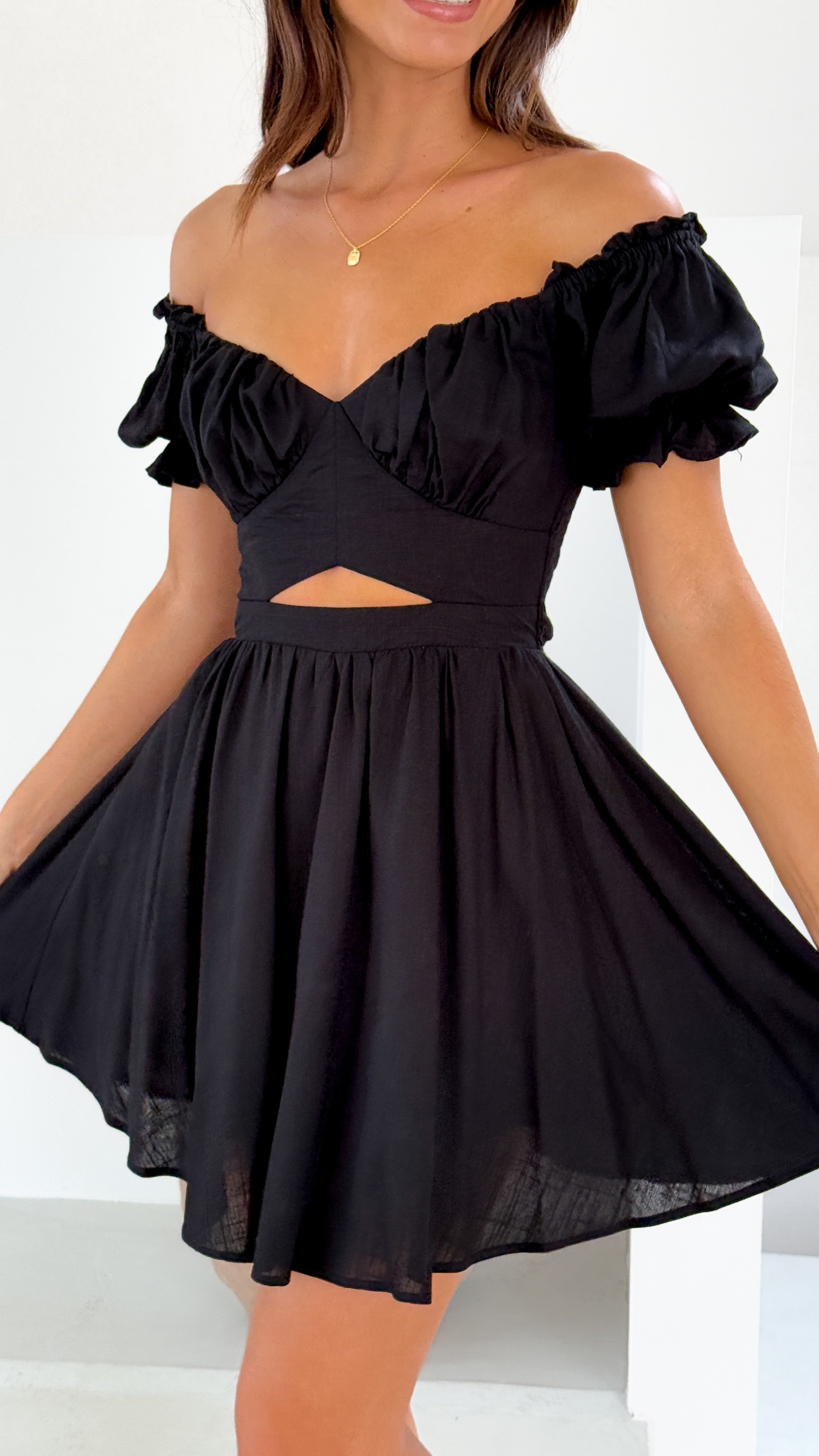 Elegant Black Magnolia Mini Dress for Women - Perfect for Summer Parties, Date Nights & Casual Outings