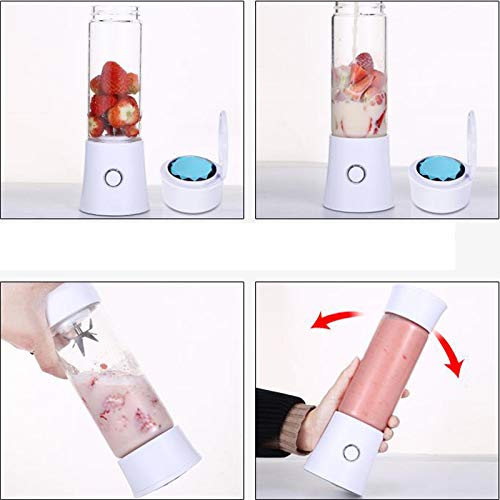 USB Rechargeable Portable Blender - 480ml High-Speed Personal Smoothie Maker with BPA-Free Borosilicate Glass Cup | Perfect for Home, Kitchen, Office, Travel & Outdoor Activities | Cordless, Compact & Easy to Clean
