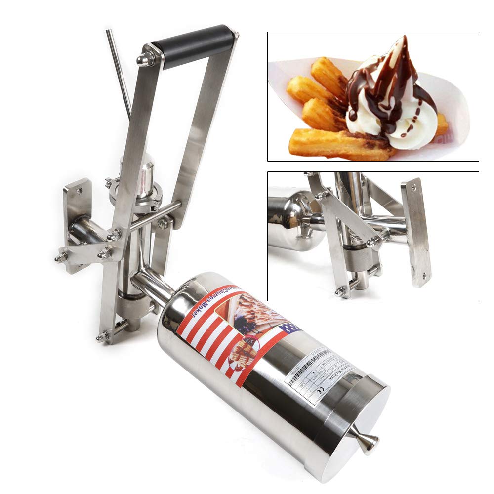 5L Commercial Churros Filler Machine - Stainless Steel Hand Crank Churro Maker for Spanish Donuts - Perfect for Restaurants, Bakeries & Home Use - Easy Manual Operation for Latin Fruit Filling