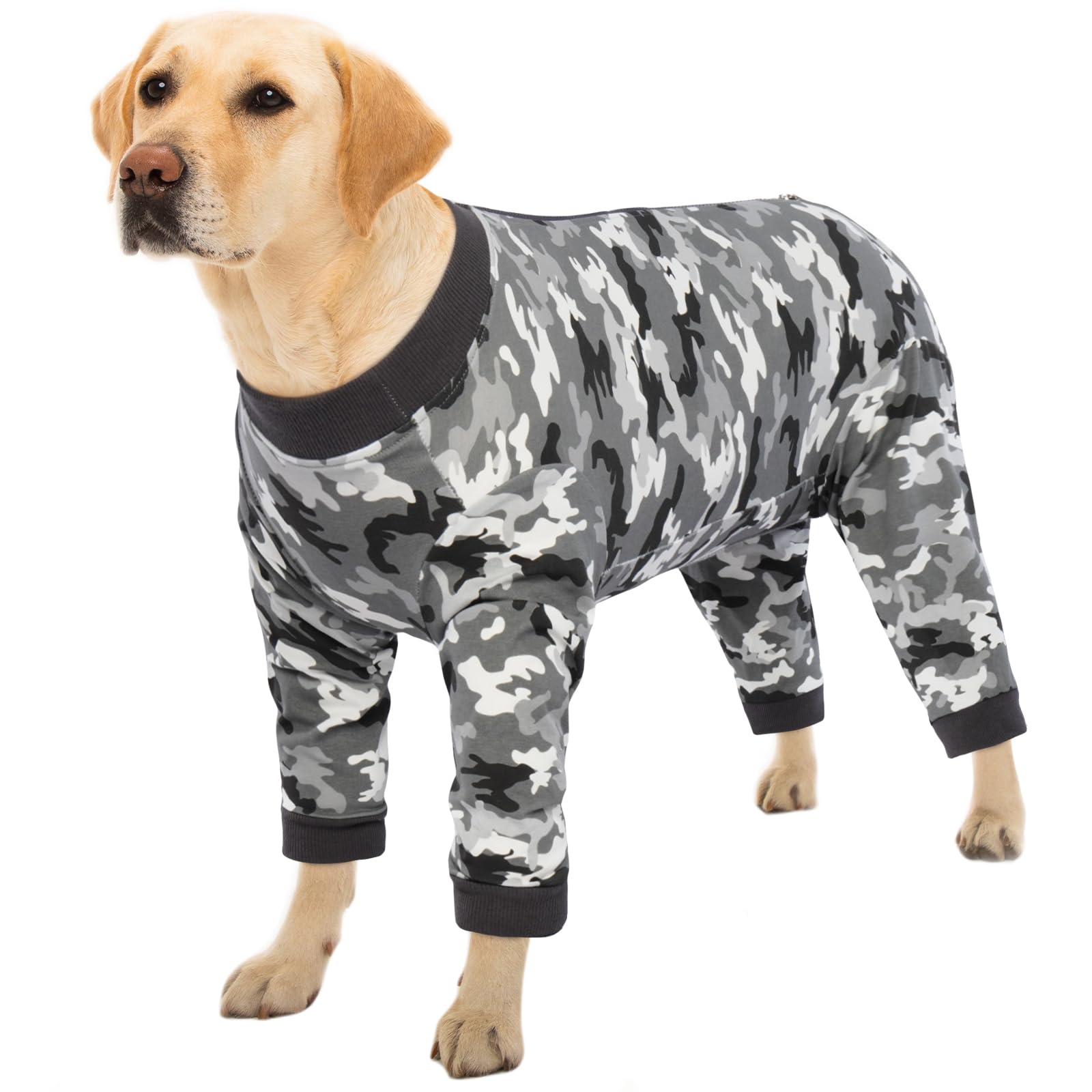 Kuoser Dog Surgery Recovery Suit for Female Spay - Soft Long Sleeve Dog Pajamas, Post-Surgery Onesie with Zipper - E-Collar Alternative for Comfortable Healing - Perfect for Post-Op Care, Wound Protection, and Stress-Free Recovery