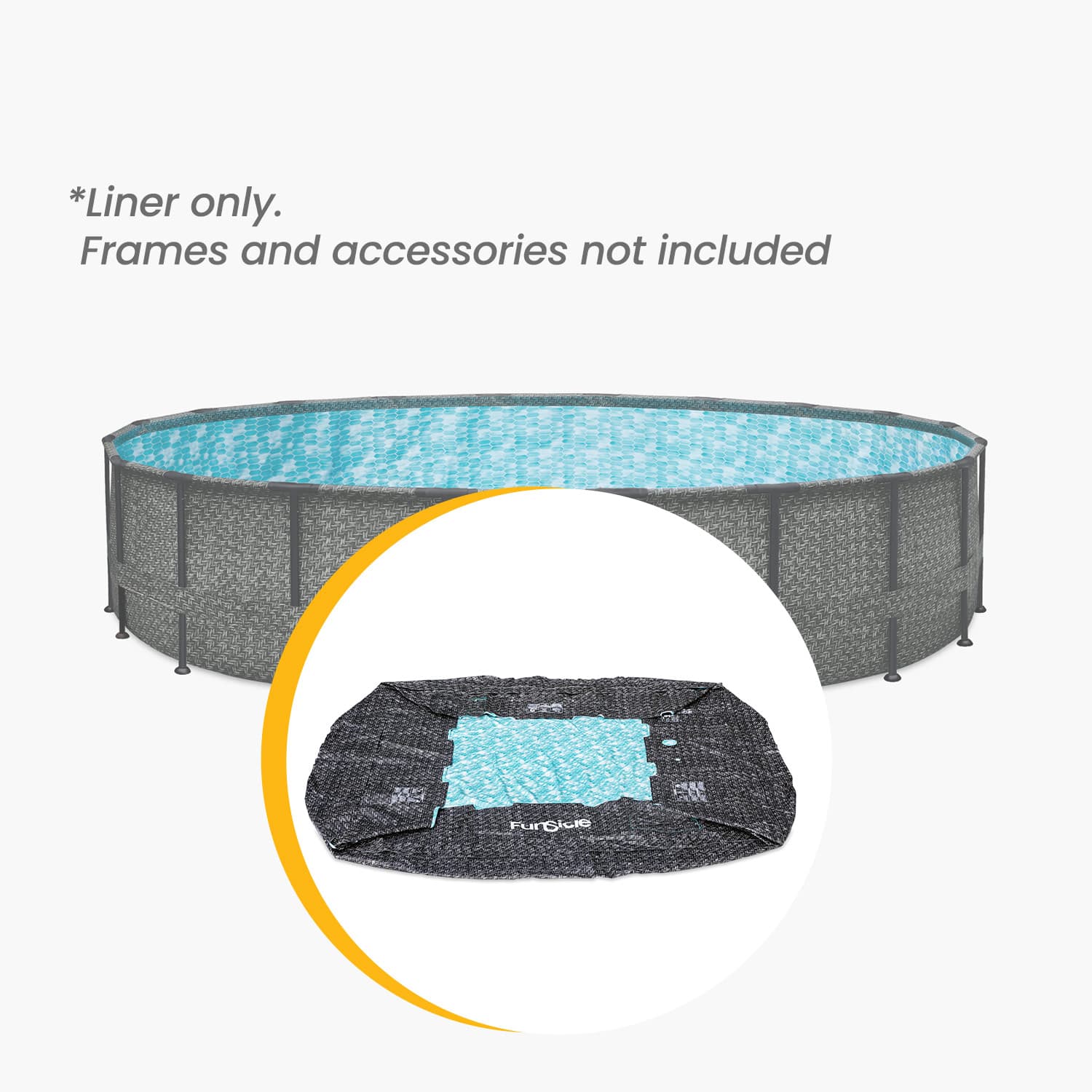 Funsicle 20 ft Oasis Designer Above Ground Pool Liner - Dark Herringbone Pattern for Inground & Backyard Swimming Pools | Durable & UV Resistant | Perfect for Summer Relaxation & Family Fun