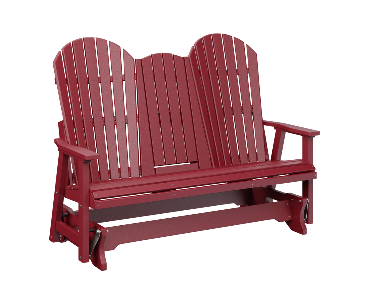 Berlin Gardens Comfo Back 3-Seat Glider Bench with Console - Outdoor Patio Furniture for Relaxing in Garden, Deck, or Backyard