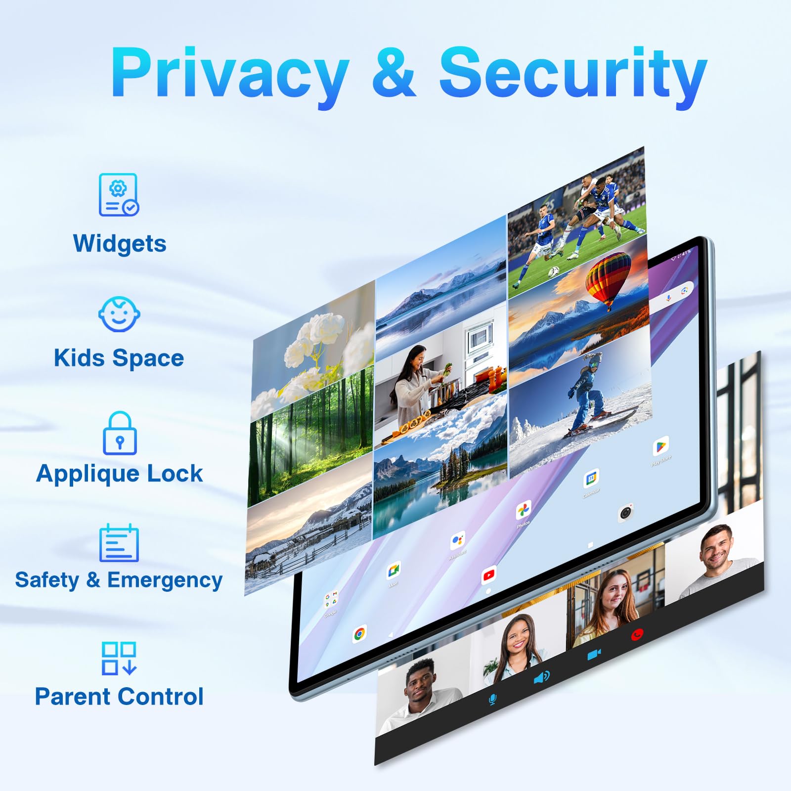 Android 14 Tablet 10.1 Inch - 20GB RAM 128GB ROM 1TB Expandable Octa-Core 2-in-1 Laptop with Keyboard & Mouse, 1280x800 IPS HD Touchscreen, Bluetooth 5.0, WiFi 6, Widevine L1 (Blue) - Perfect for Work, Study & Entertainment