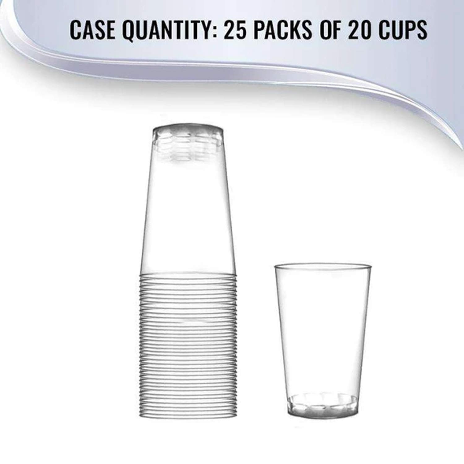 500 Clear 16 oz Disposable Plastic Cups - Bulk Hard Plastic Tumblers for Parties, Weddings & Birthdays - Durable Cocktail Drinking Glasses for Home, Office & Outdoor Events