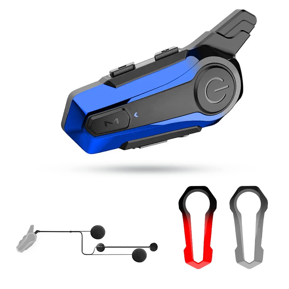eECO-FLYING Motorcycle Bluetooth Headset - 1000m Intercom Range, CVC Noise Cancellation, IPX6 Waterproof, 2-Rider Communication System (Compatible with Half Helmets) | Perfect for Group Rides, Touring & Urban Commuting