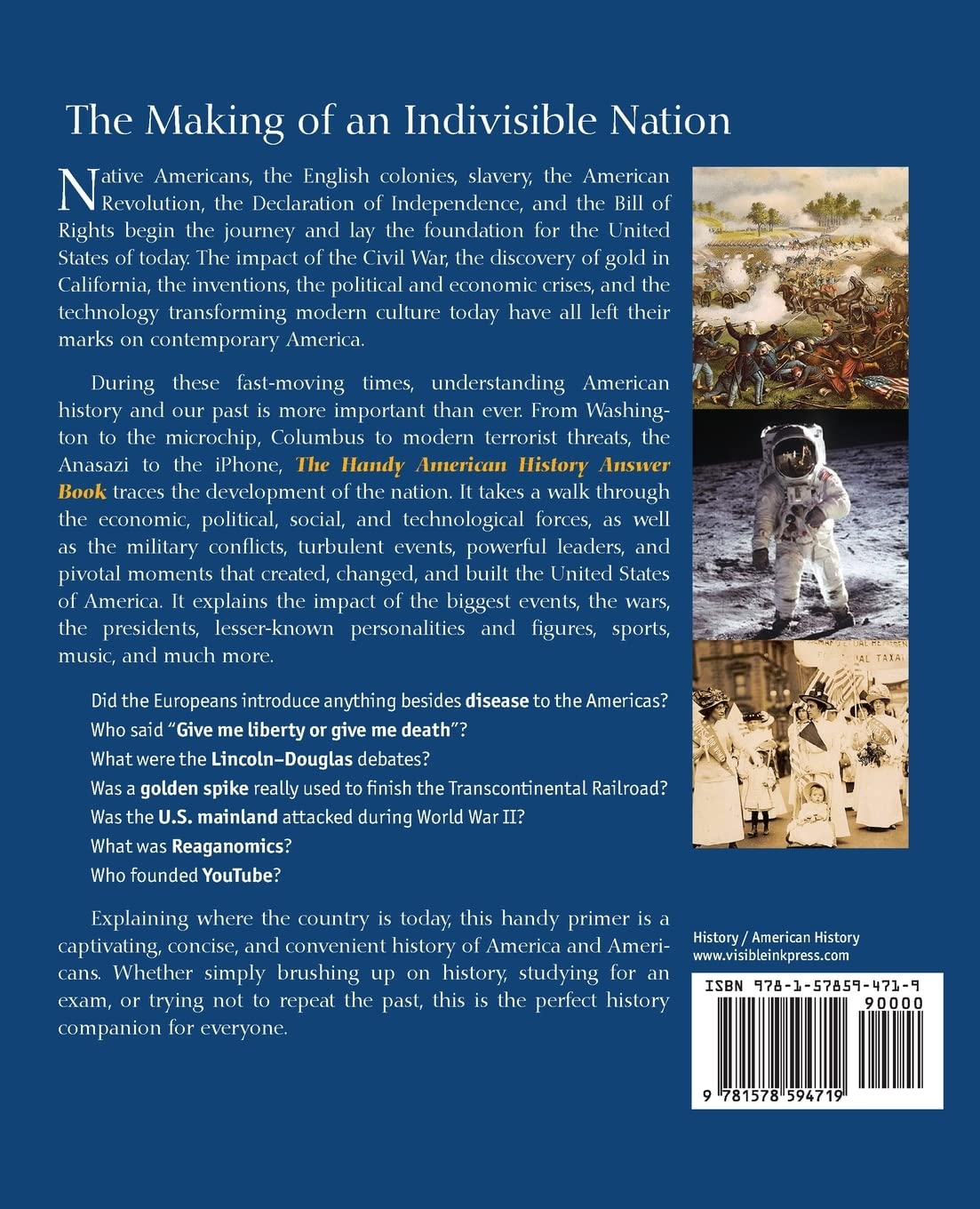 The Handy American History Answer Book: Comprehensive US History Guide - Perfect for Students, Teachers & History Buffs | Great for Study, Research & Trivia Nights