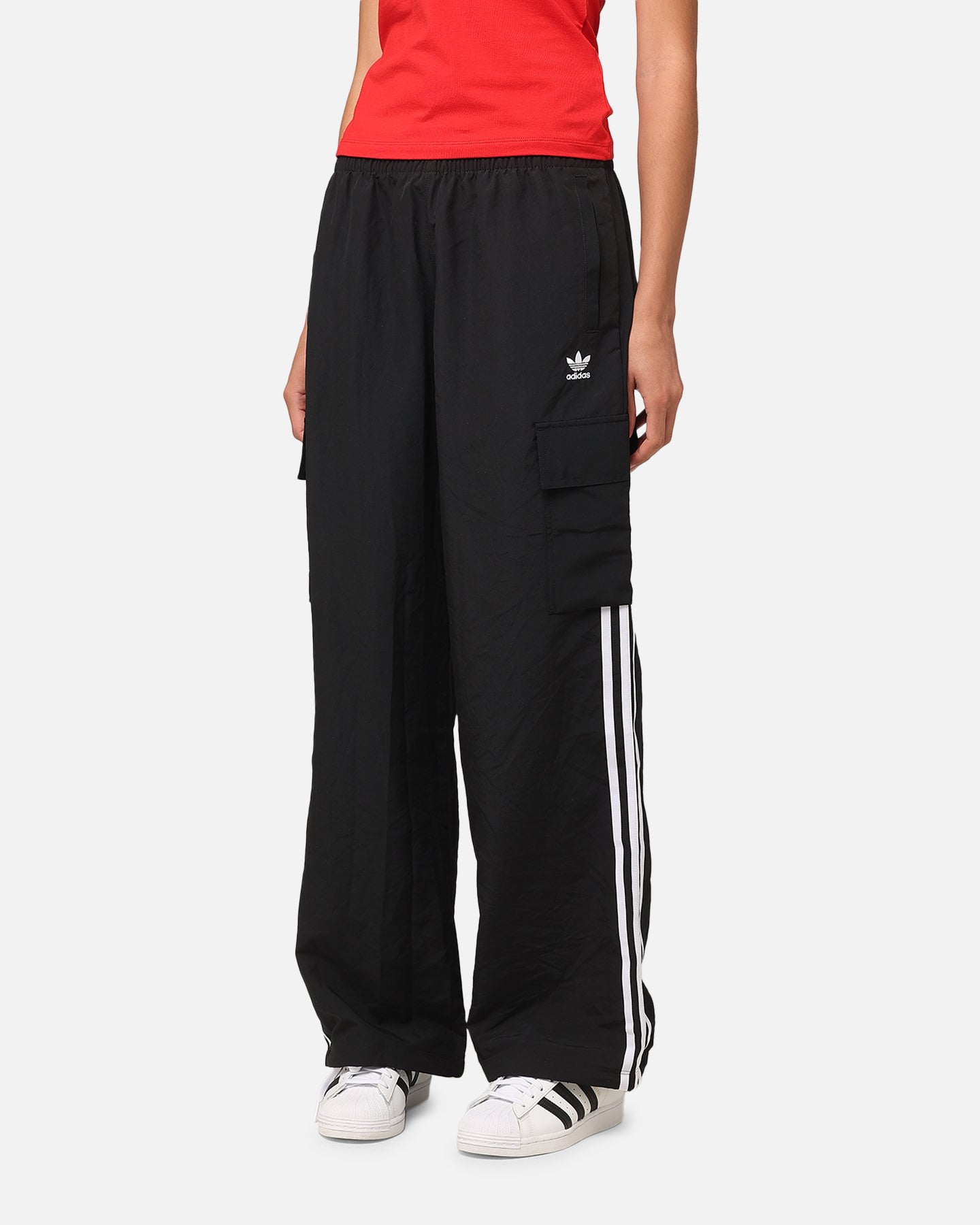 Adidas Women's 3 Stripe Cargo Pants - Black | Comfortable & Stylish Casual Pants for Women | Perfect for Workout, Running, Travel & Everyday Wear
