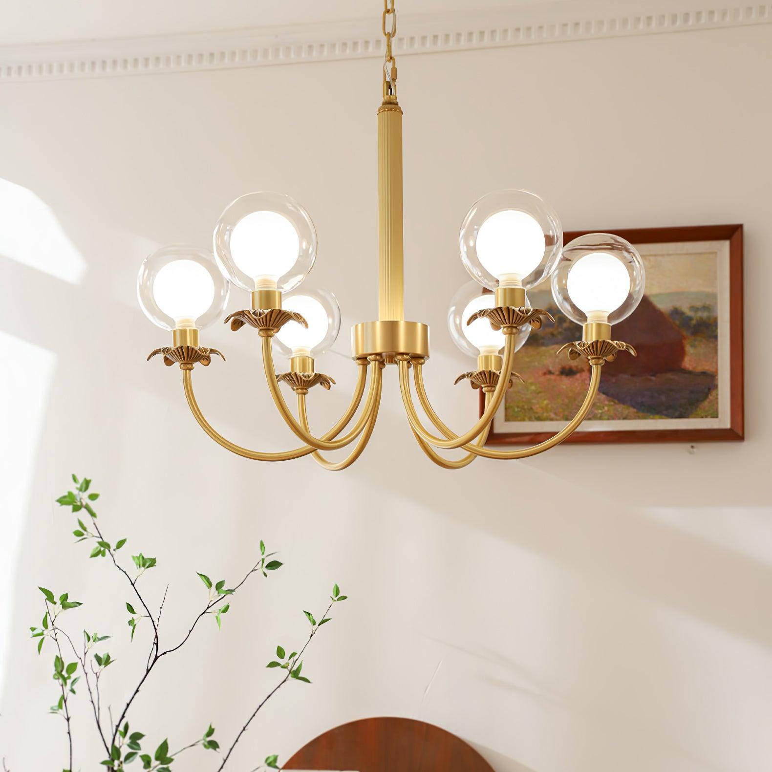 Elegant Aureate Radiance Glass Chandelier - Modern Crystal Ceiling Light Fixture for Dining Room, Living Room & Bedroom Decor