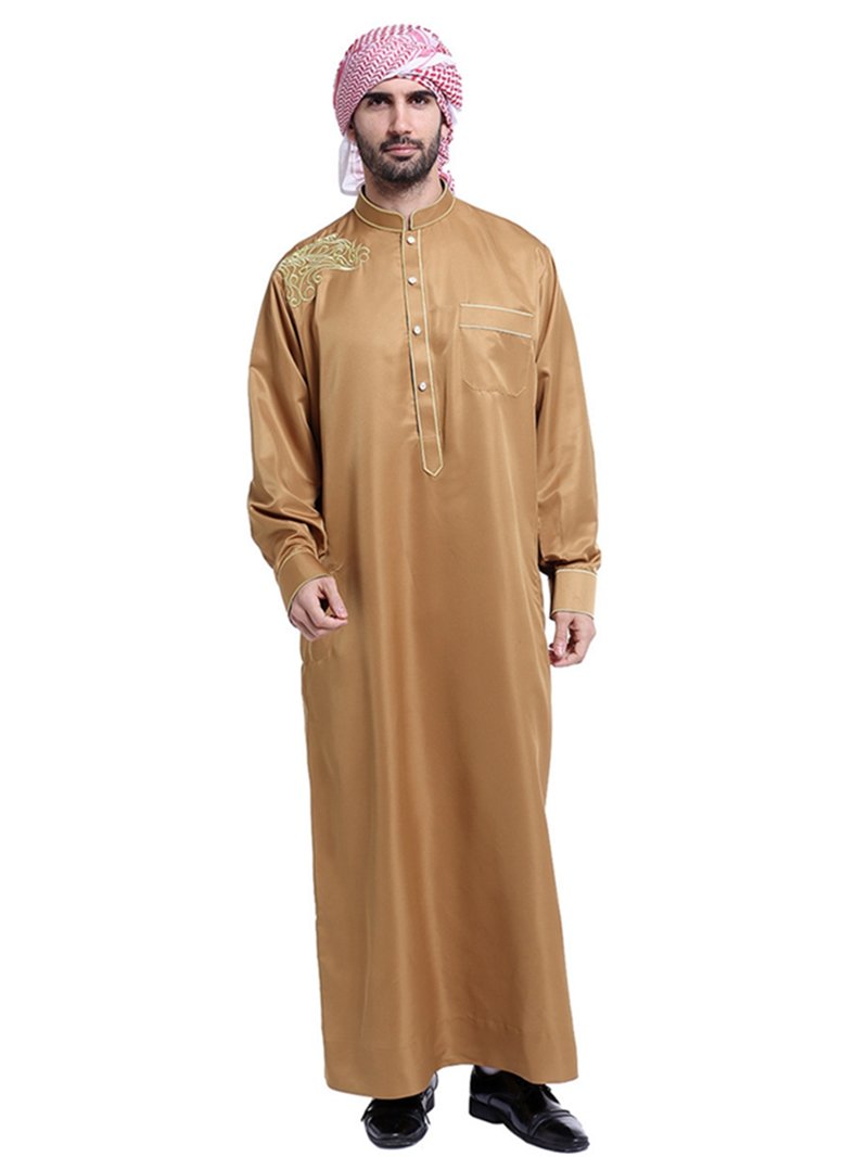Premium Middle Eastern Arab Thobe for Men - Traditional Islamic Robe for Prayer, Eid & Special Occasions