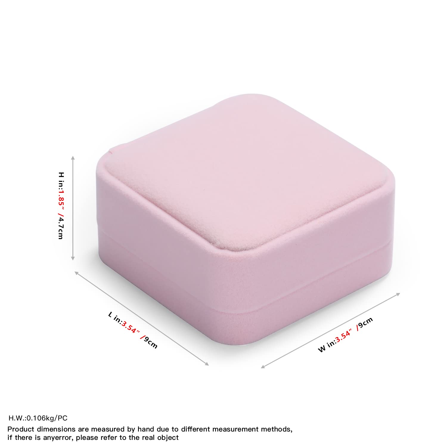 Pink Velvet Jewelry Box for Bracelets & Bangles - Gift Storage Case for Women