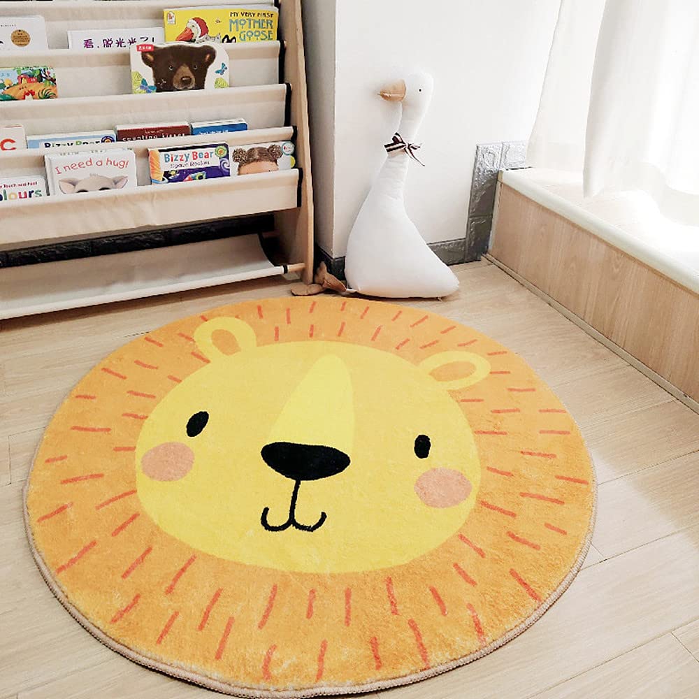 Poowe Kids Play Mat - Non-Slip Alphabet Rug for Nursery & Bedroom - Lion Design (47.2