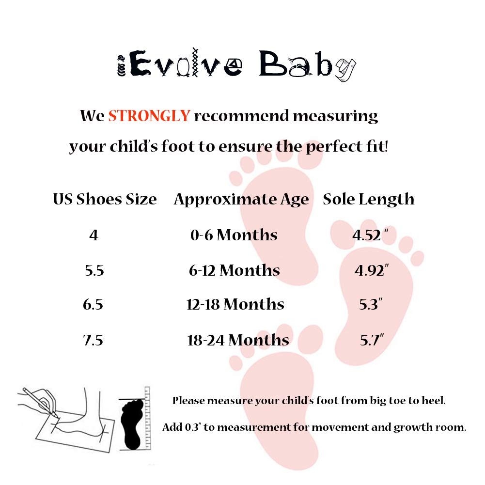 iEvolve Baby Soft Sole Shoes for Girls & Boys - First Walkers & Toddler Moccasins - Comfortable Crib Shoes for Early Steps (Indoor/Outdoor Play, Special Occasions)