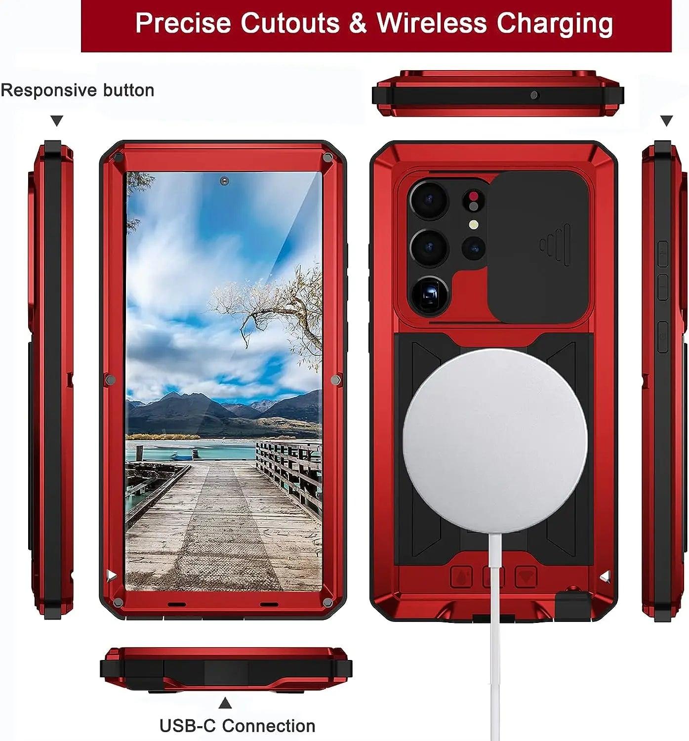 Samsung Galaxy S24 Plus Rugged Military-Grade Metal Case - Shockproof & Durable Protection for Outdoor, Work & Adventure