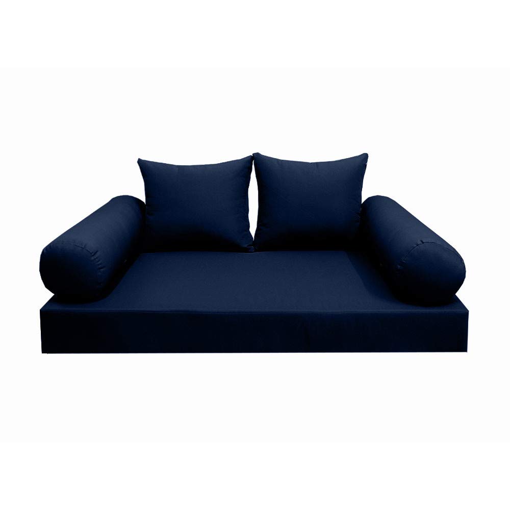 Prolinemax 5-Piece Knife Edge Outdoor Daybed Mattress Cushion & Bolster Pillow Set - Full Size AD101 - Perfect for Patio, Poolside & Garden Lounging