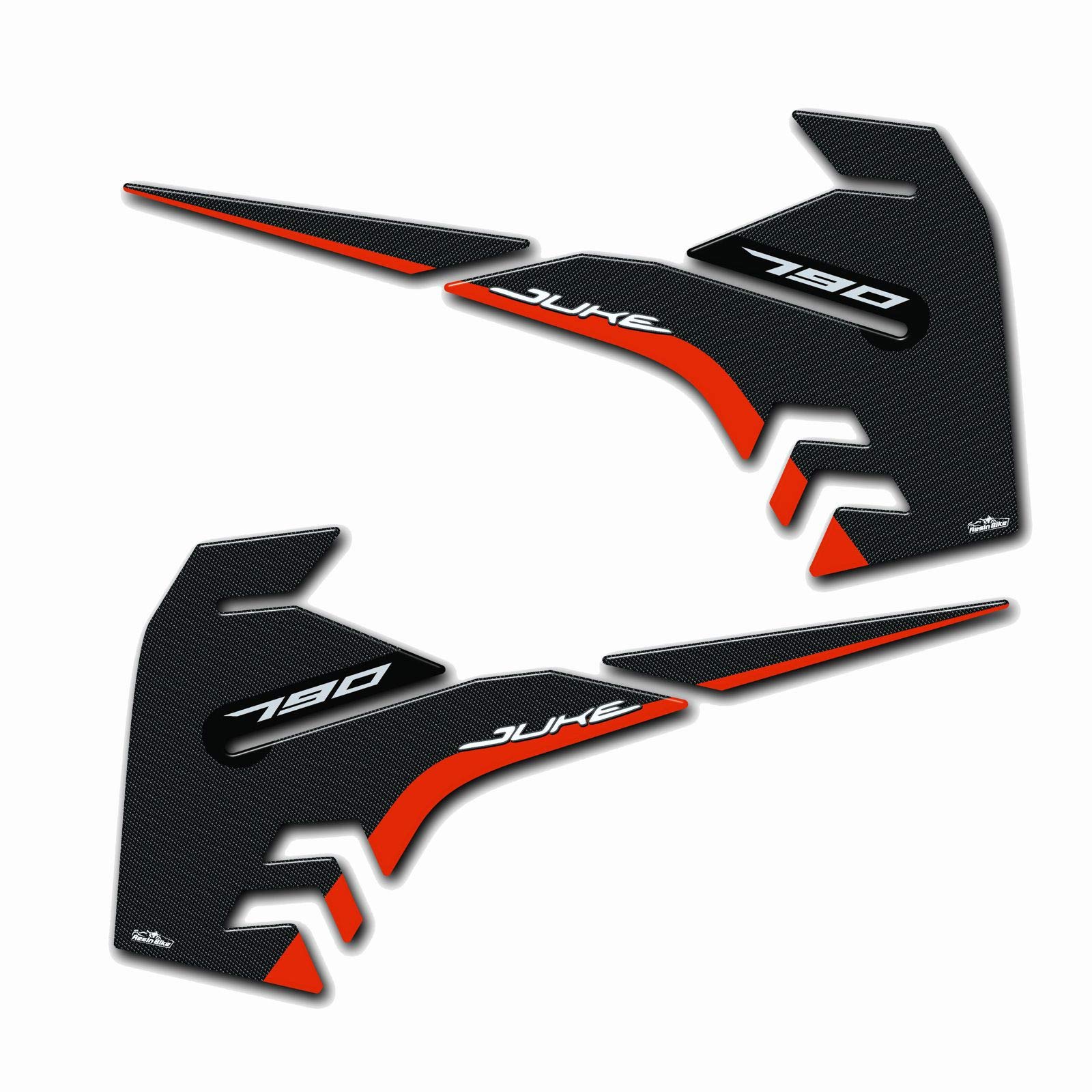 KTM 790 Duke 2019 Motorcycle 3D Stickers - Impact & Scratch Resistant Side Tank Protectors | High-Quality Italian Made Resin Decals | Perfect for Bike Customization & Protection