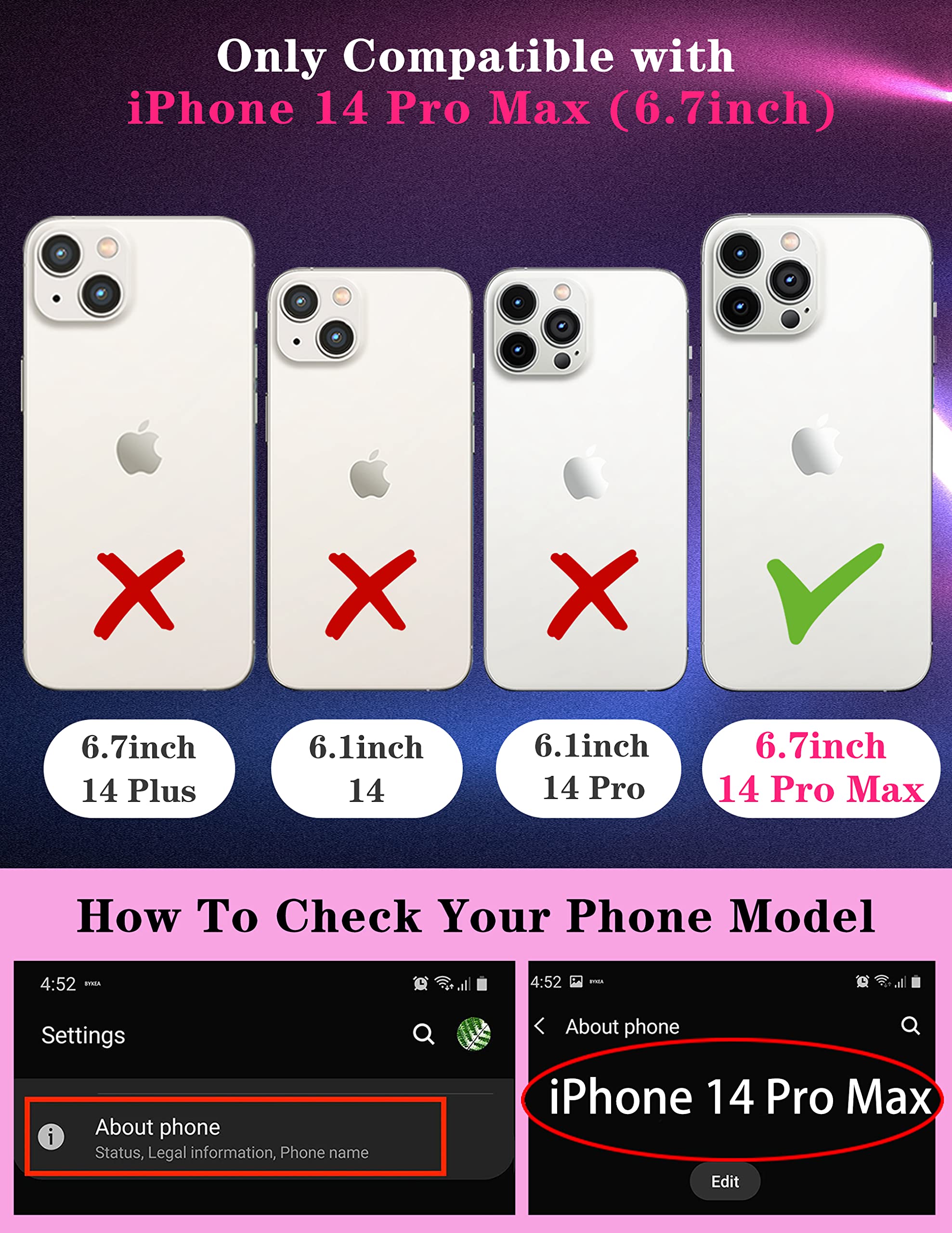 2in1 iPhone 14 Pro Max Case with Slide Camera Cover & Ring Holder - Dream Catcher Aesthetic Fashion Design for Women Girls (6.7