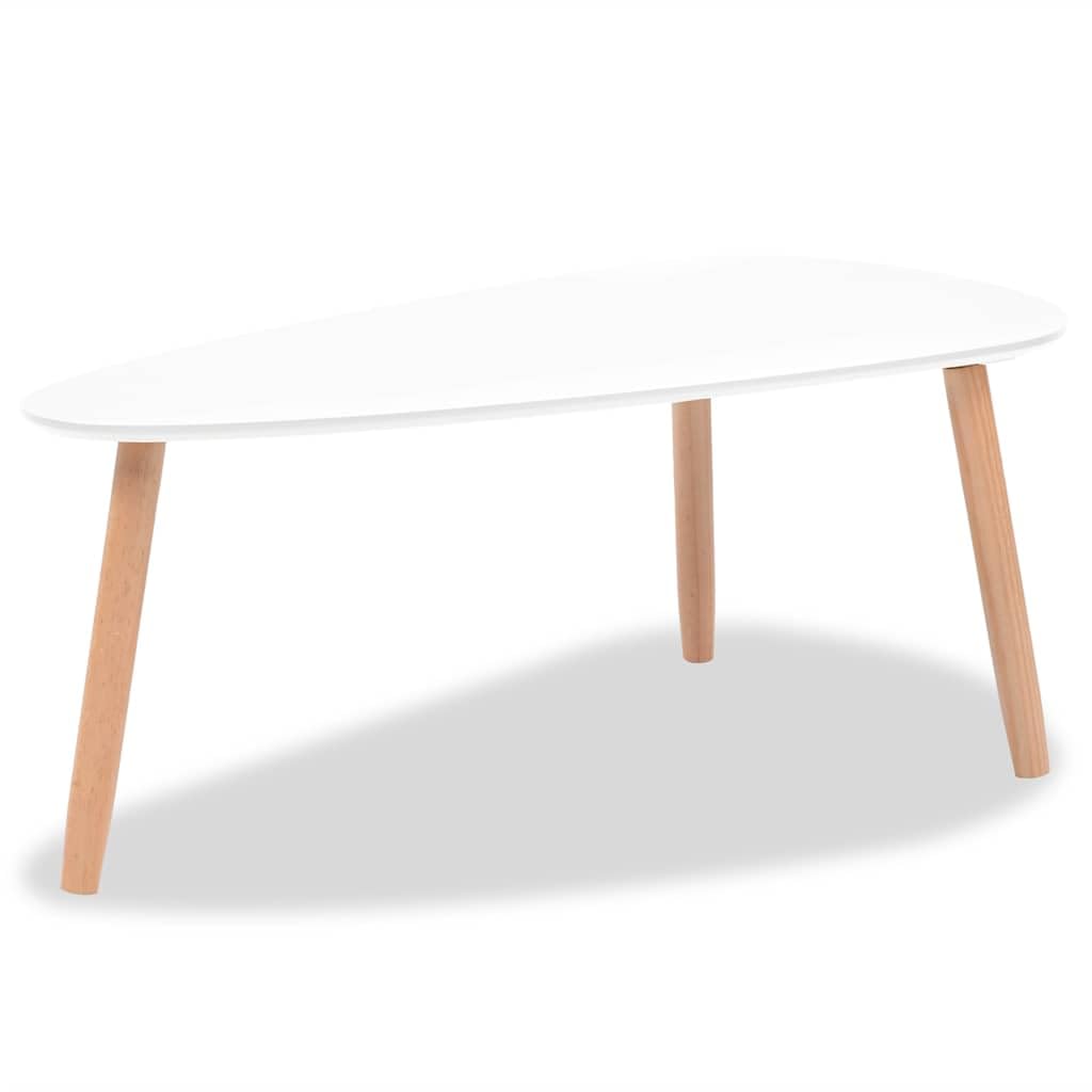2-Piece Solid Pinewood Coffee Table Set - White - Perfect for Living Room, Lounge & Home Decor