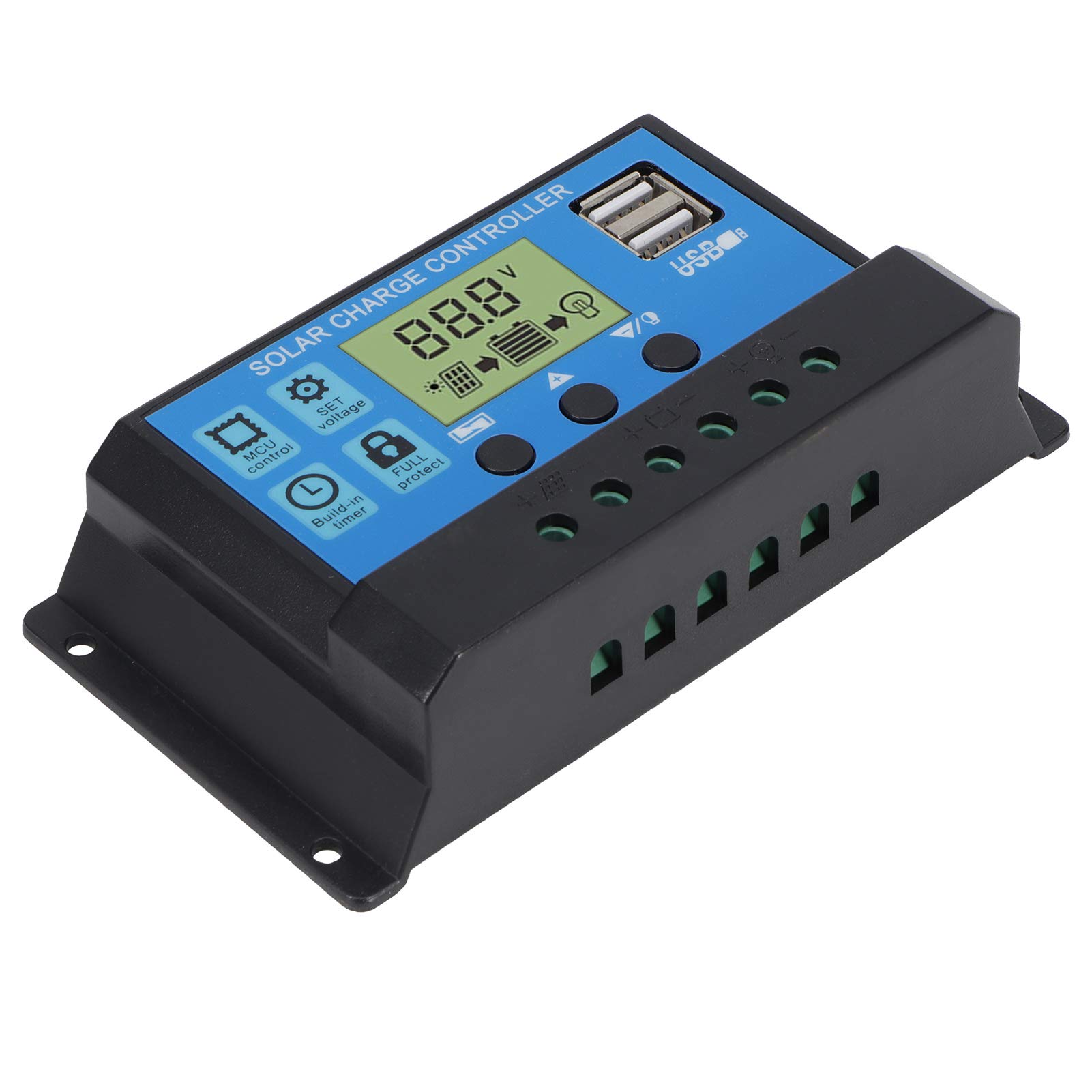 20A PWM Solar Charge Controller with MPPT Algorithm - Overcharge & Short Circuit Protection for Solar Desk Lamps, Night Lights & Outdoor Lighting Systems | Ideal for Home, Garden & RV Solar Power Applications