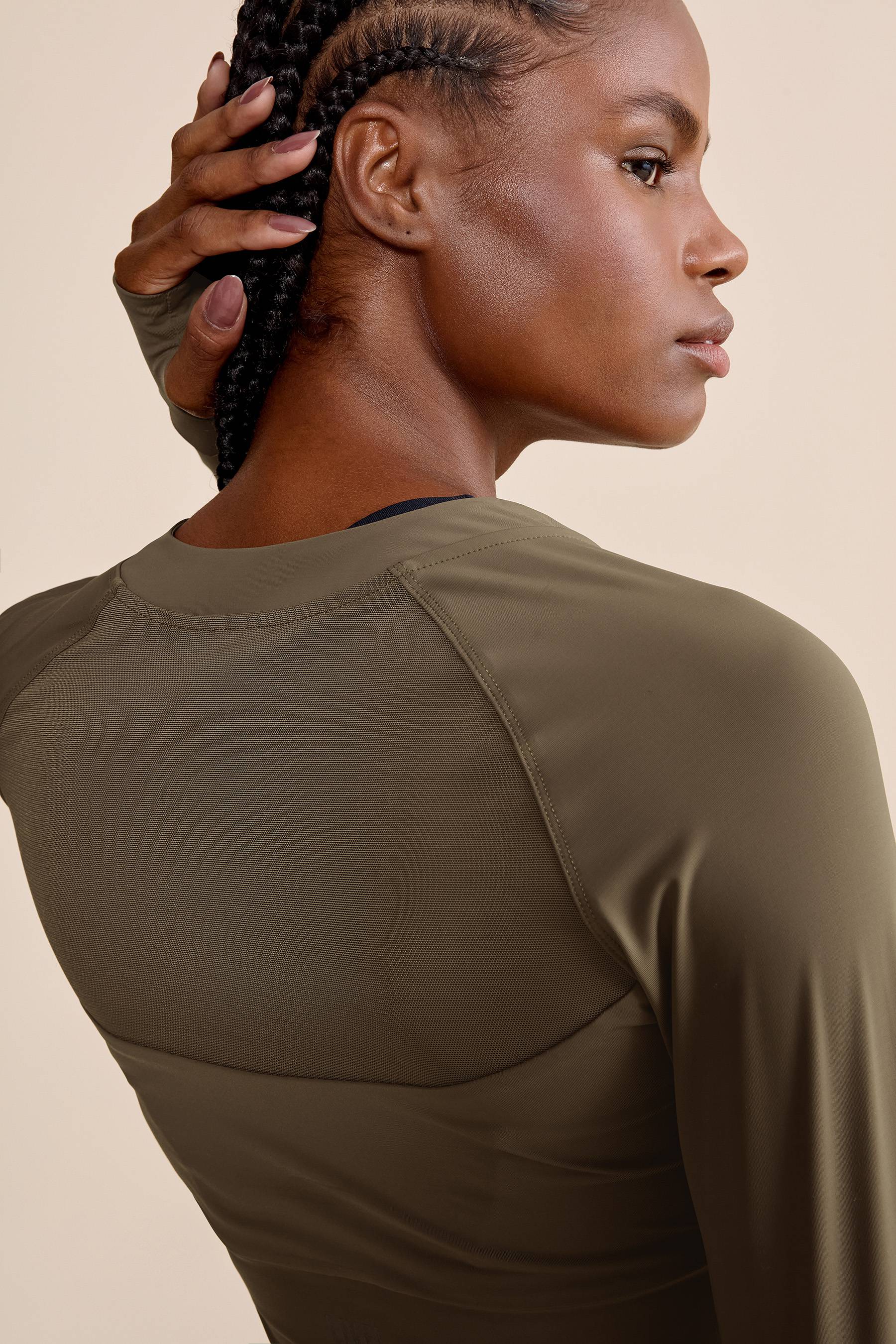Race Pro® Tule Cropped Long Sleeve Top - Women's Athletic Workout Shirt for Running, Yoga & Gym - Breathable Performance Activewear