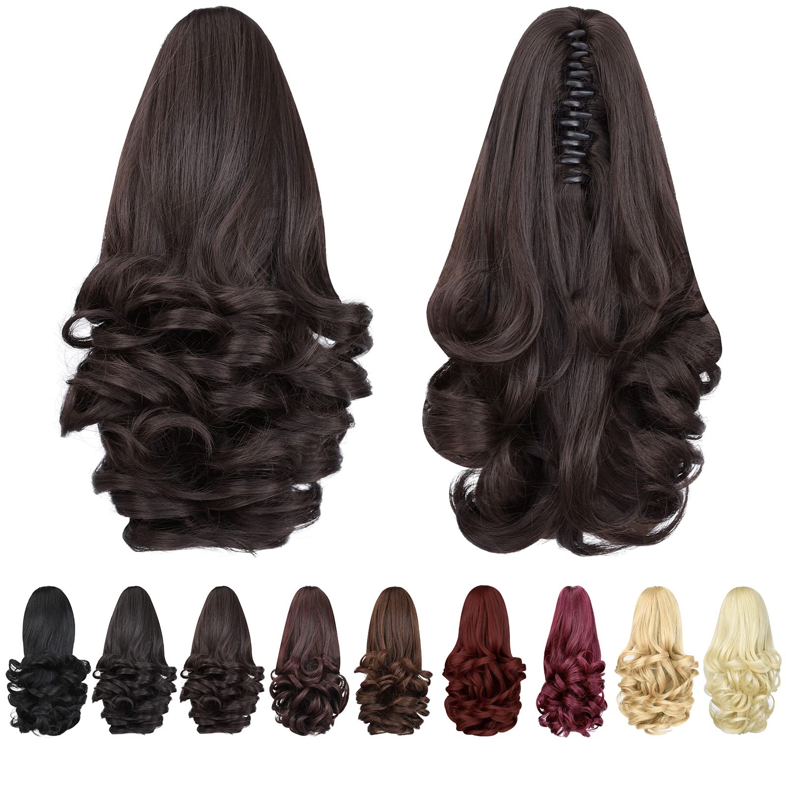 Natural Straight Ponytail Hair Extension with Claw Clip - Seamless Blonde Brown Black Hairpiece for Women - Perfect for Parties, Weddings & Everyday Styling