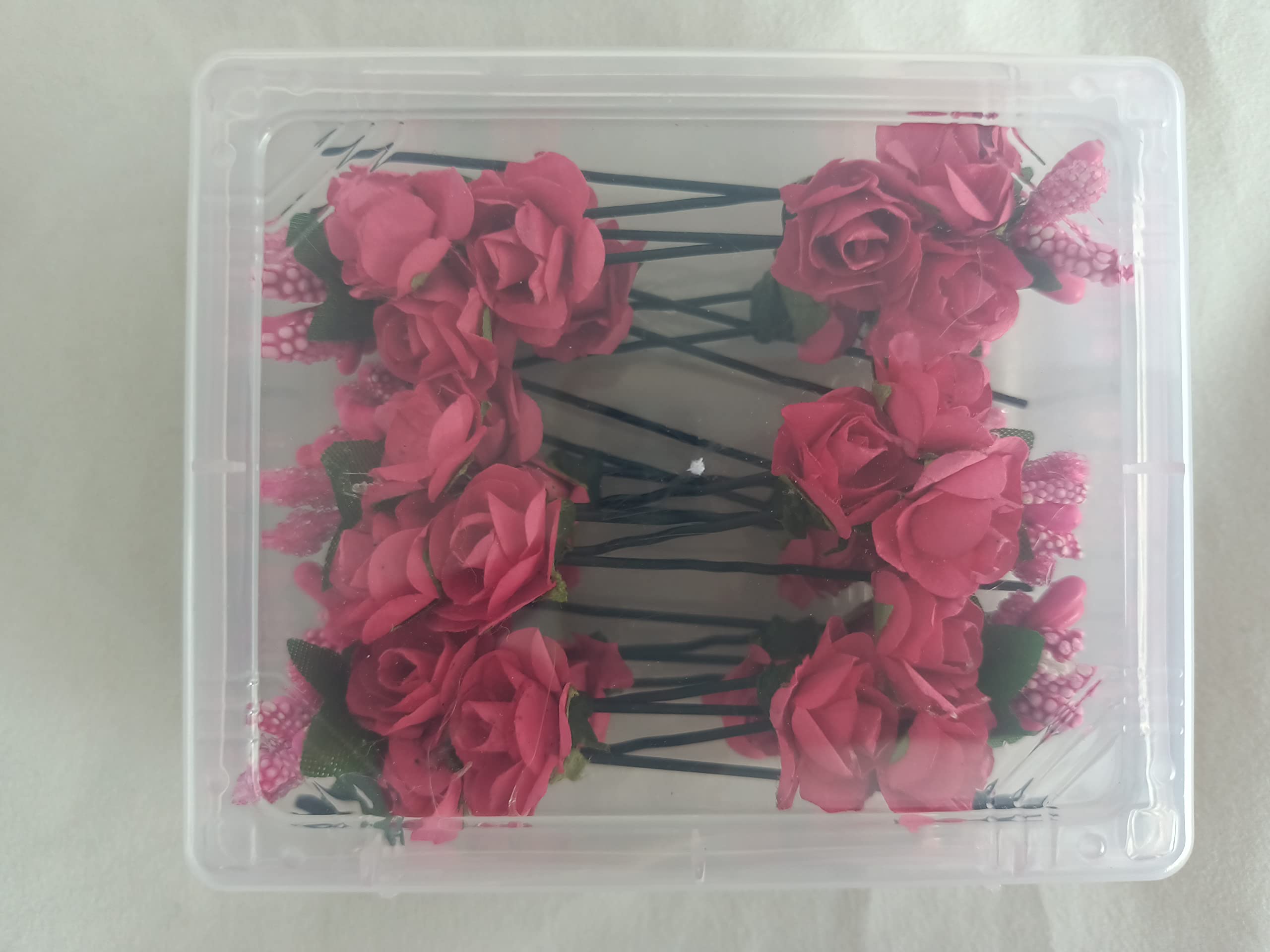 12pcs Magenta Bridal Flower Hair Pins - Wedding Hair Accessories for Brides, Bridesmaids & Special Occasions (Perfect for Weddings, Proms & Formal Events)