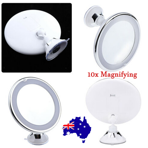 10x Magnifying LED Makeup Mirror with Adjustable Brightness - 360° Swivel Design for Bathroom, Vanity & Travel | Perfect for Makeup, Skincare & Grooming