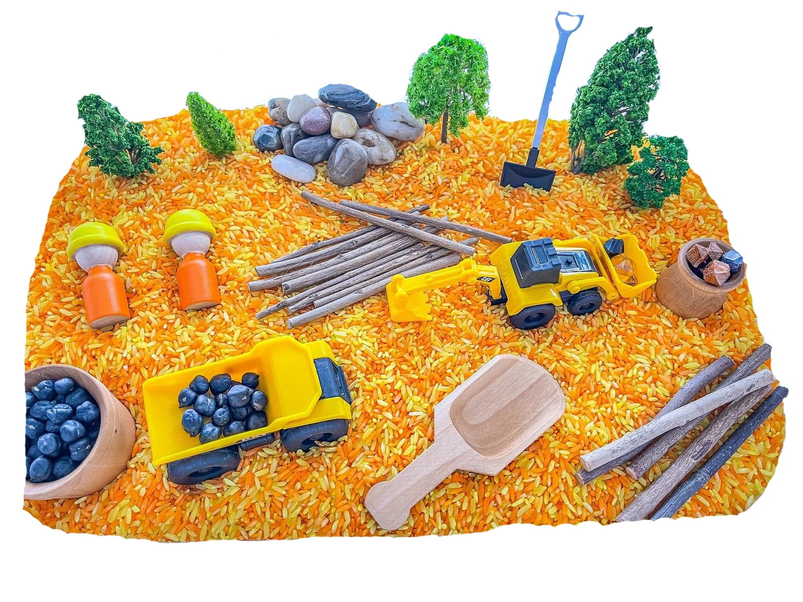 Montessori Sensory Bins for Kids - Construction Themed Sensory Toys for Preschoolers | Toddler Learning Activities, Fine Motor Skills Development & Early Education Play