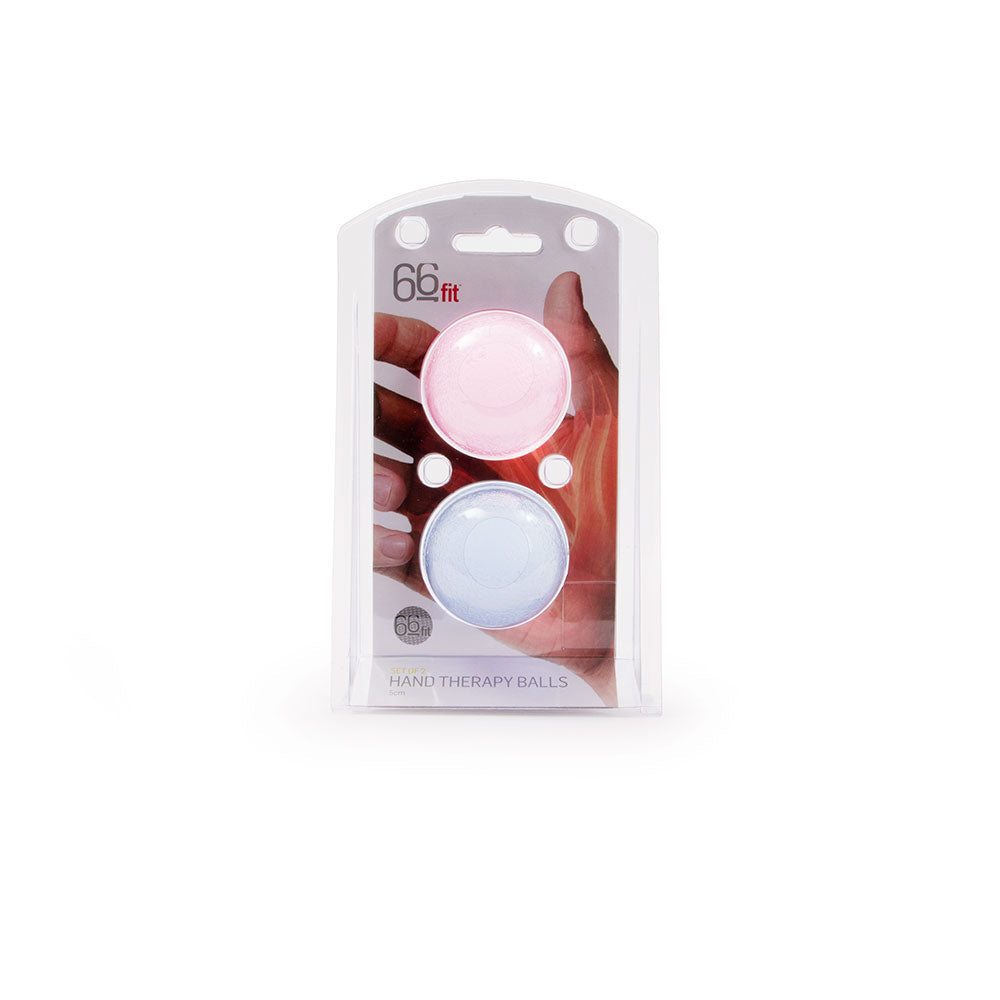66Fit Hand Massage Therapy Ball Set of 2 - Relieve Stress & Improve Grip Strength - Perfect for Office, Gym & Home Use